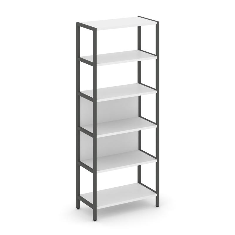 Shelf System Односекционный стеллаж пятиярусный SN.STM-511 Белый/Металл Антрацит 810*400*1980