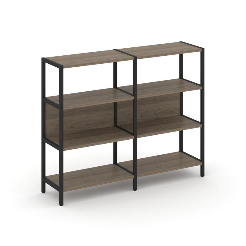 Shelf System Двухсекционный стеллаж трехярусный SN.STM-321 Вяз Благородный/Металл Черный 1590*400*12