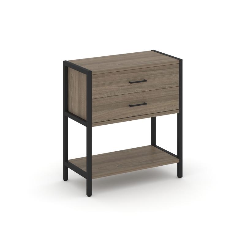 Shelf System Односекционный стеллаж двухярусный с ящиками SN.STM-212 Вяз Благородный/Металл Черный 8