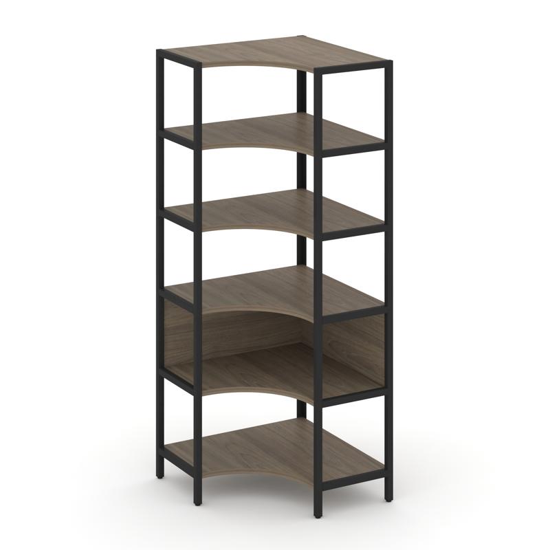 Shelf System Односекционный угловой стеллаж пятиярусный SN.STMU-511 Вяз Благородный/Металл Черный 81