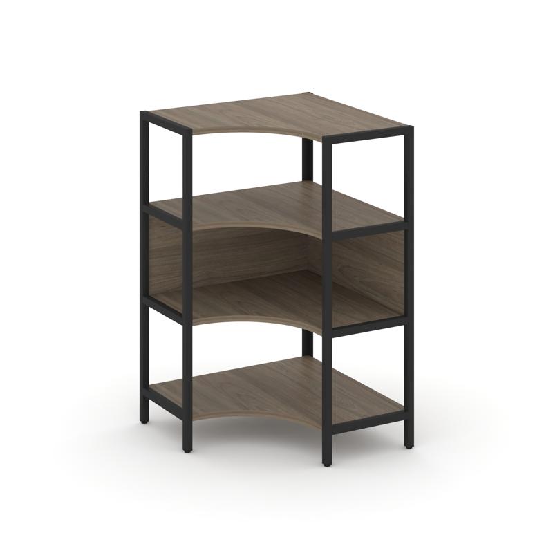 Shelf System Односекционный угловой стеллаж трехярусный SN.STMU-311 Вяз Благородный/Металл Черный 81