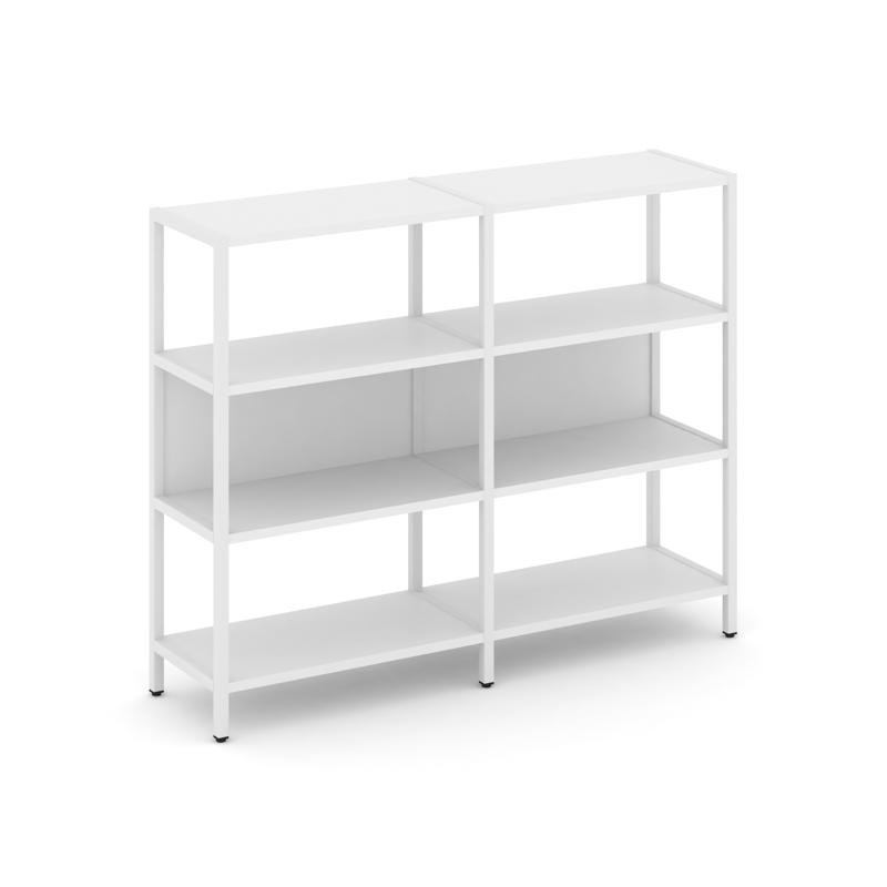 Shelf System Двухсекционный стеллаж трехярусный SN.STM-321 Белый/Металл Белый 1590*400*1246