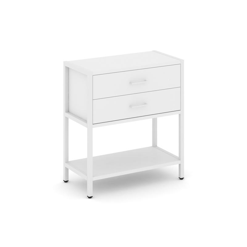 Shelf System Односекционный стеллаж двухярусный с ящиками SN.STM-212 Белый/Металл Белый 810*400*879