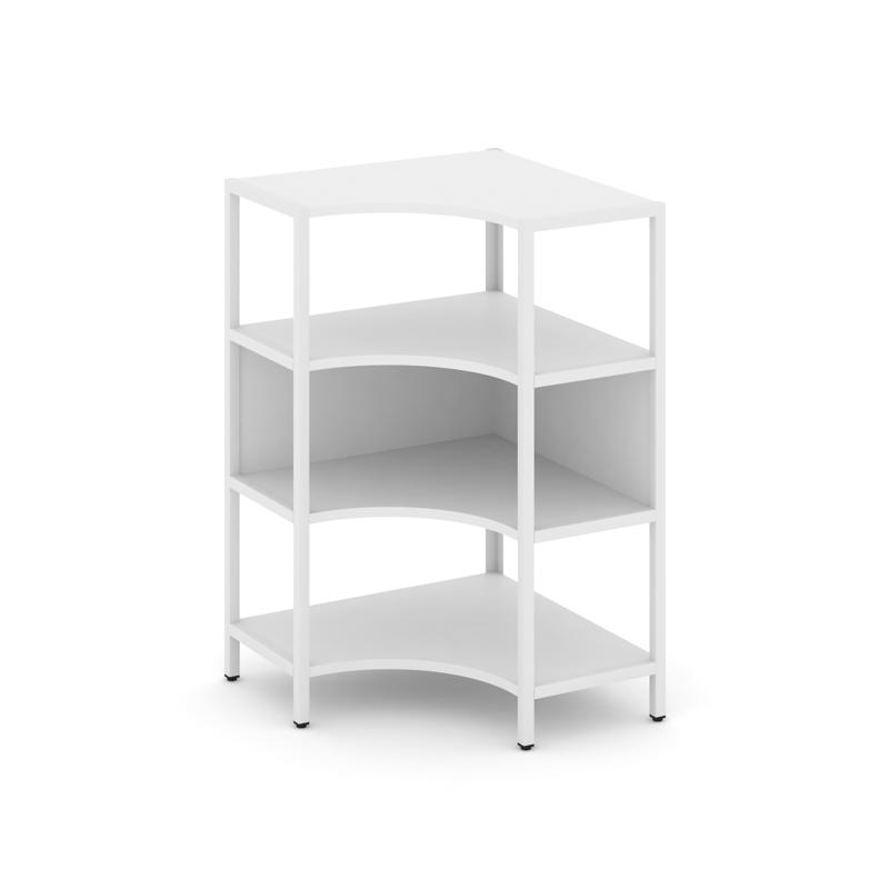 Shelf System Односекционный угловой стеллаж трехярусный SN.STMU-311 Белый/Металл Белый 810*810*1246