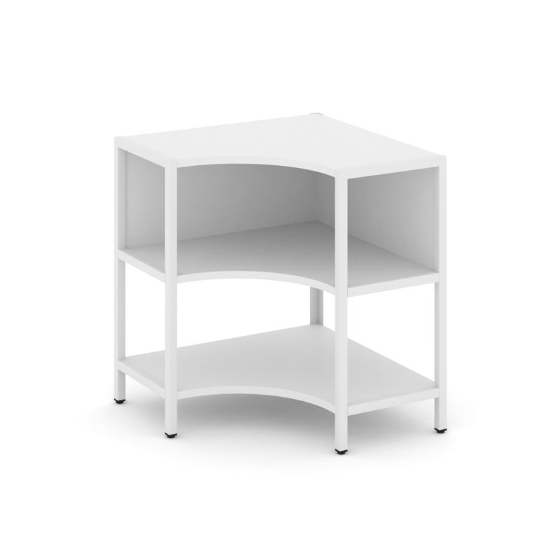 Shelf System Односекционный угловой стеллаж двухярусный SN.STMU-211 Белый/Металл Белый 810*810*879