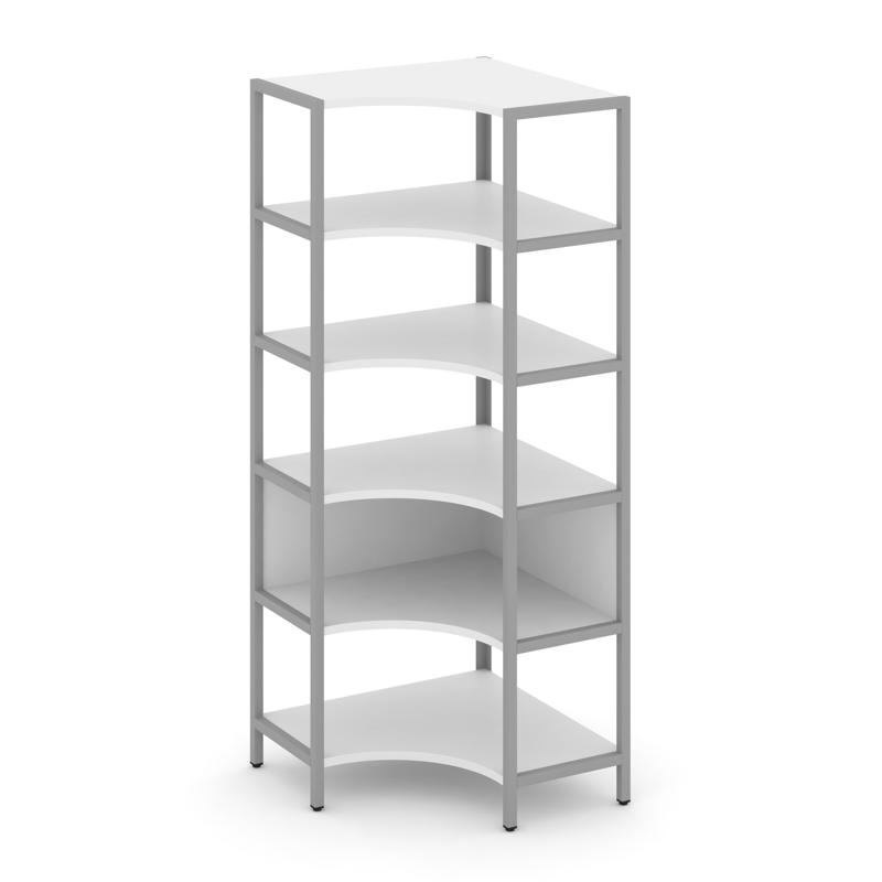 Shelf System Односекционный угловой стеллаж пятиярусный SN.STMU-511 Белый/Металл Серый 810*810*1980