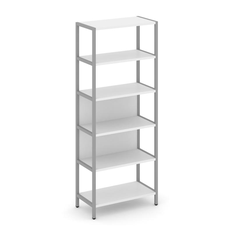 Shelf System Односекционный стеллаж пятиярусный SN.STM-511 Белый/Металл Серый 810*400*1980