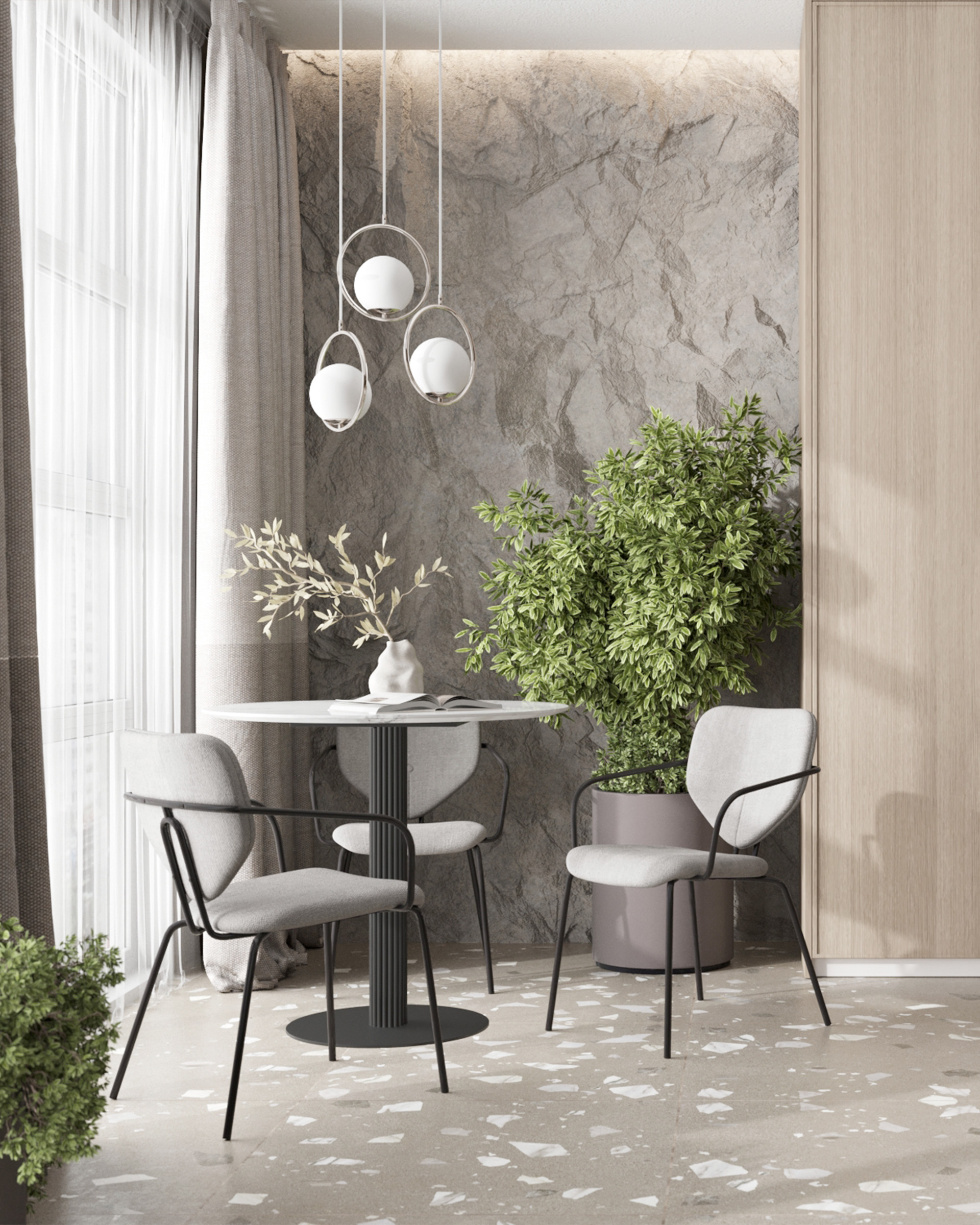 Стул обеденный Masey с подлокотниками серый — изображение 4