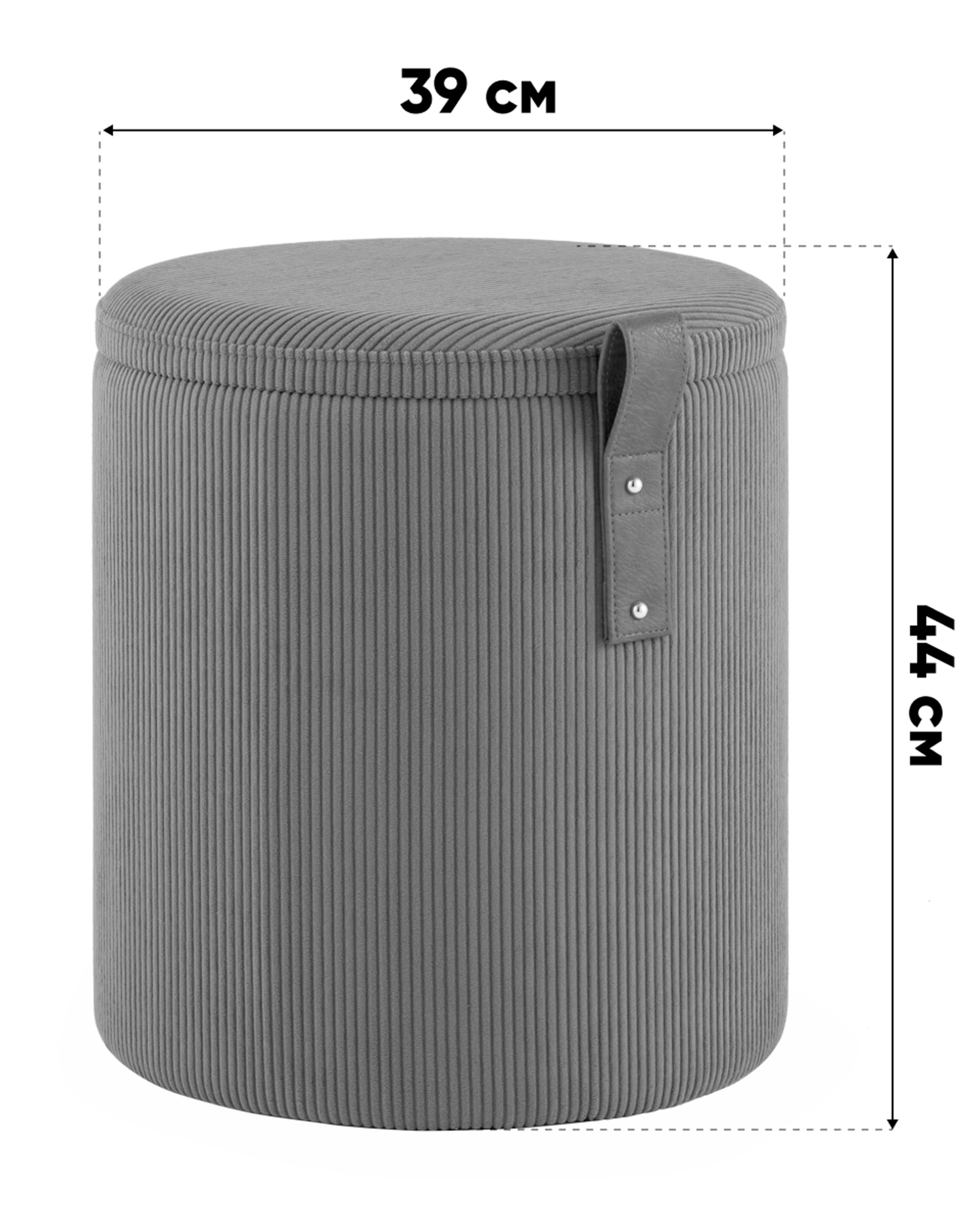 Пуф Руни S с ящиком вельвет коричневый — изображение 6