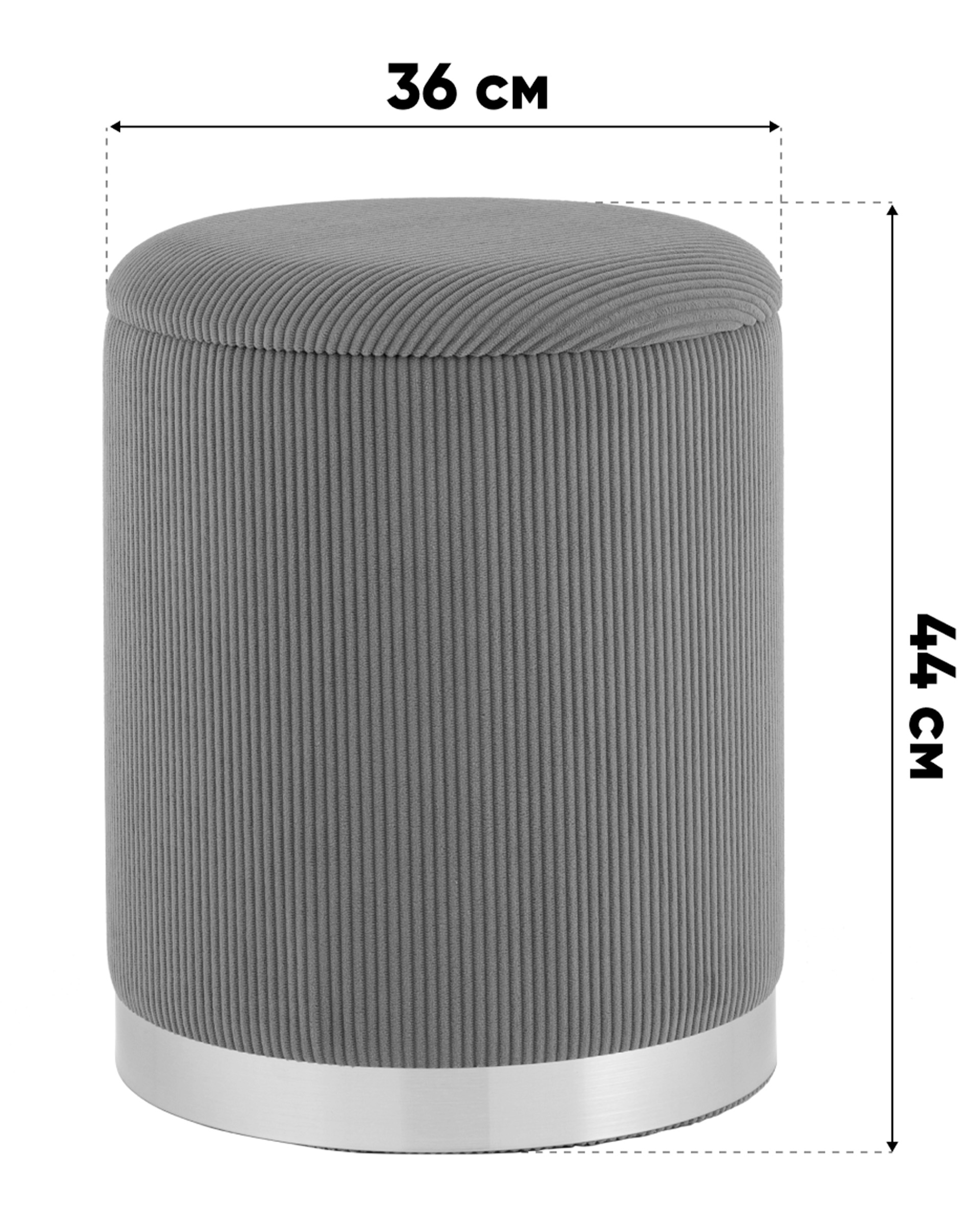 Пуф Эмили с ящиком серебро вельвет зелёный — изображение 7