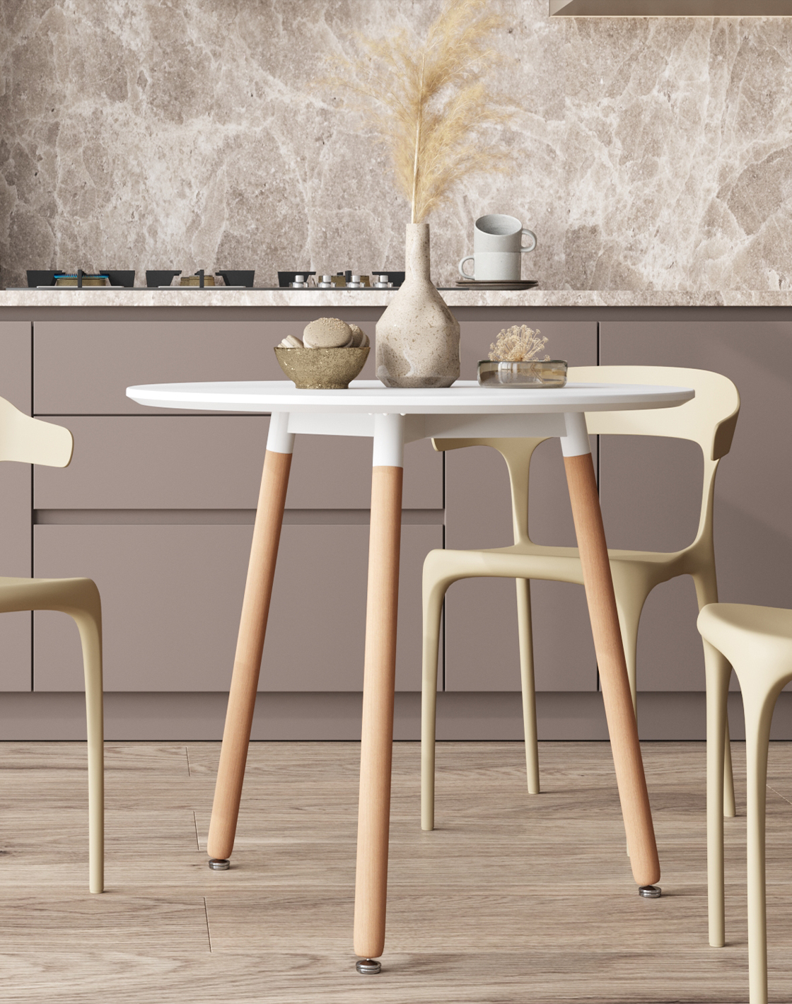 Стол круглый EAMES DST NEW D80 белый — изображение 5