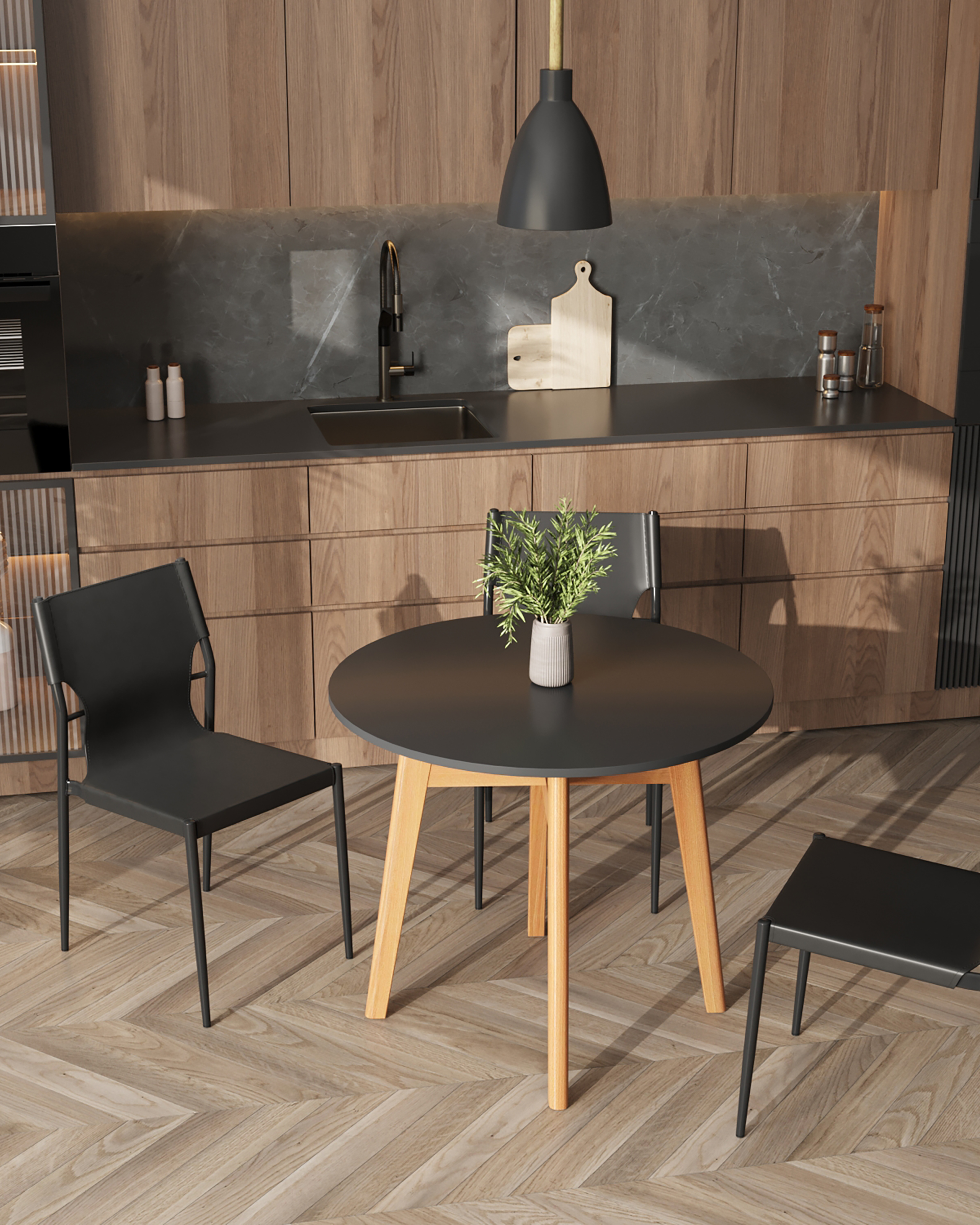 Стол обеденный Target Circle 90*90 черный — изображение 4