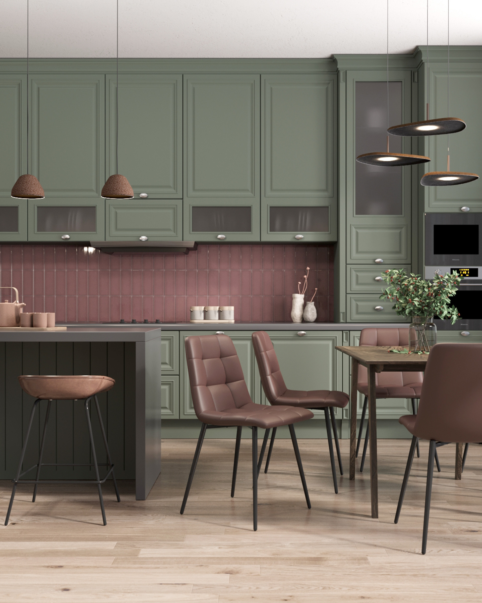 Стул полубарный Фуриоса экокожа коричневый — изображение 4