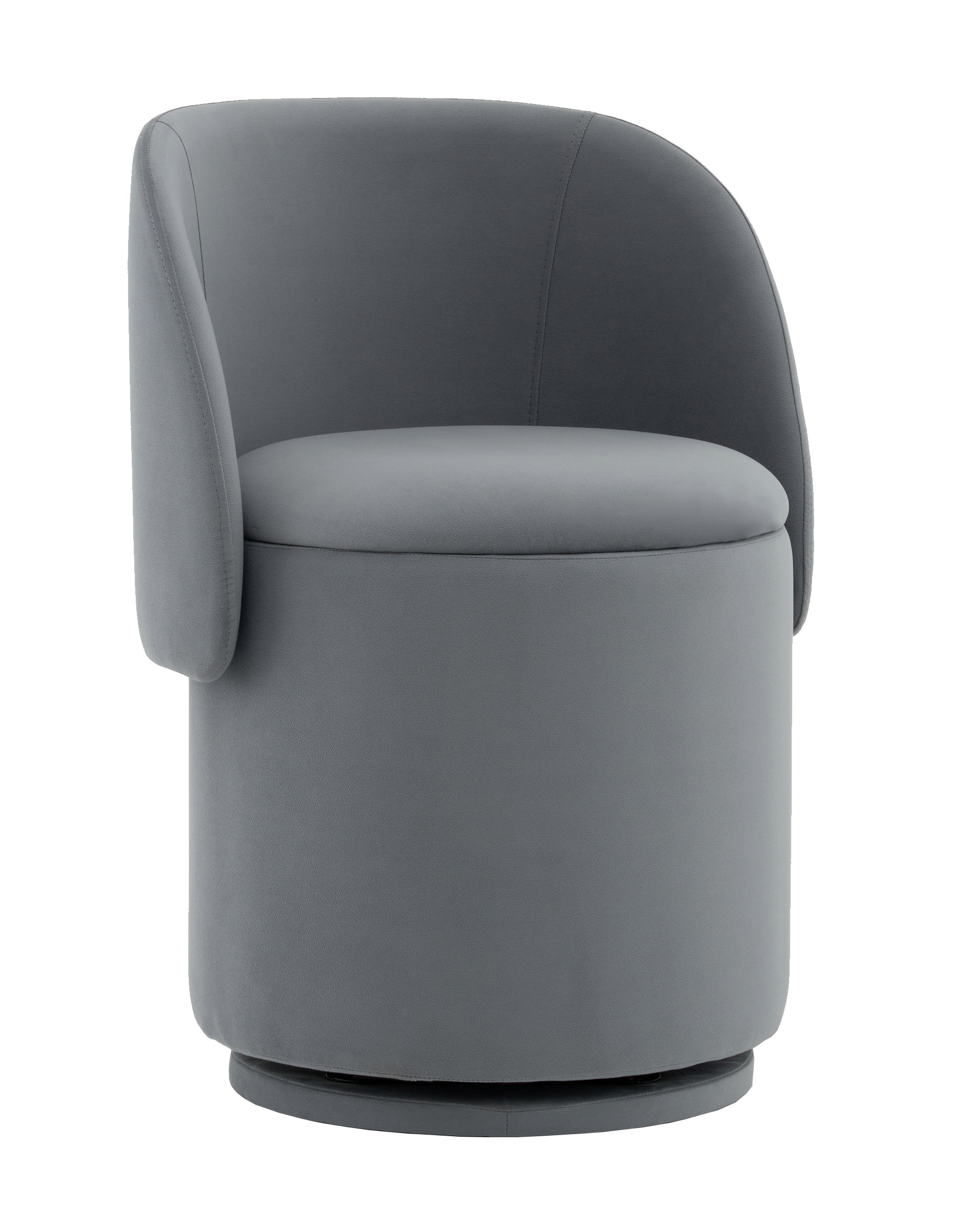 Пуф-трансформер Таунсвилл вращающийся с ящиком велюр серый