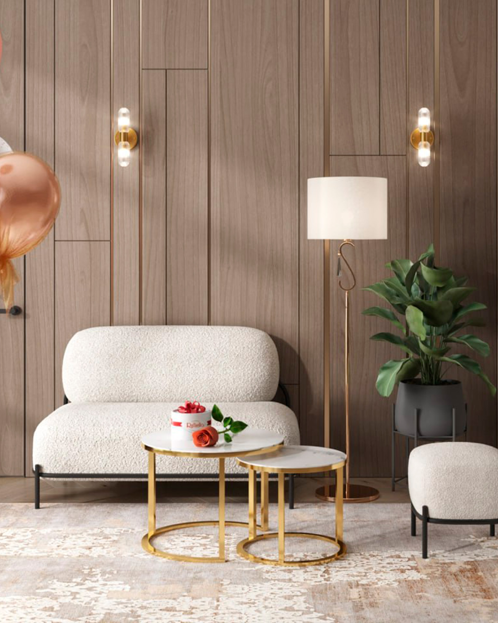 Диван Стоун new ткань букле молочный — изображение 4