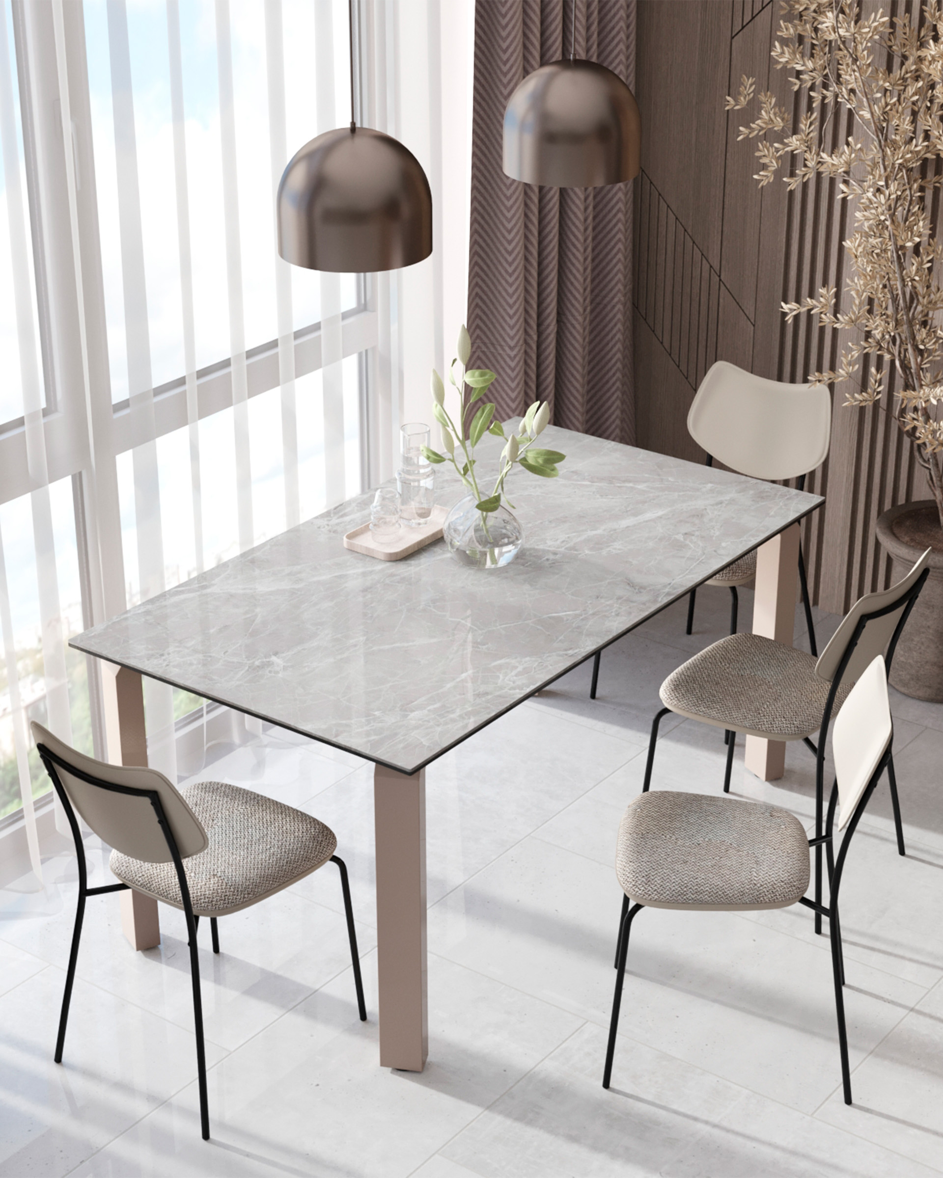 Стул обеденный Casey серый с серой экокожей — изображение 4