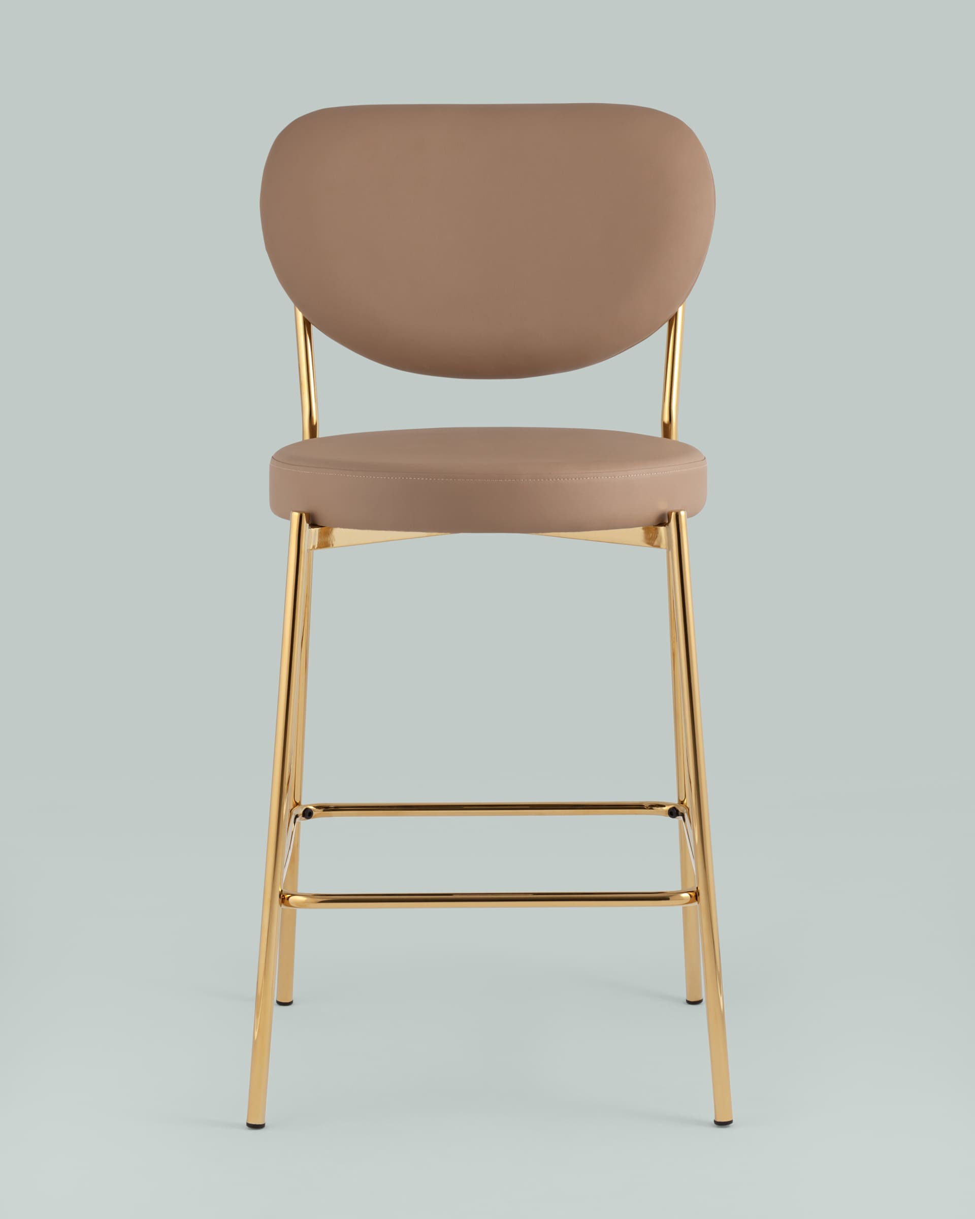 Стул полубарный Барбара NEW экокожа бежевая золотые ножки 2 шт. — изображение 3