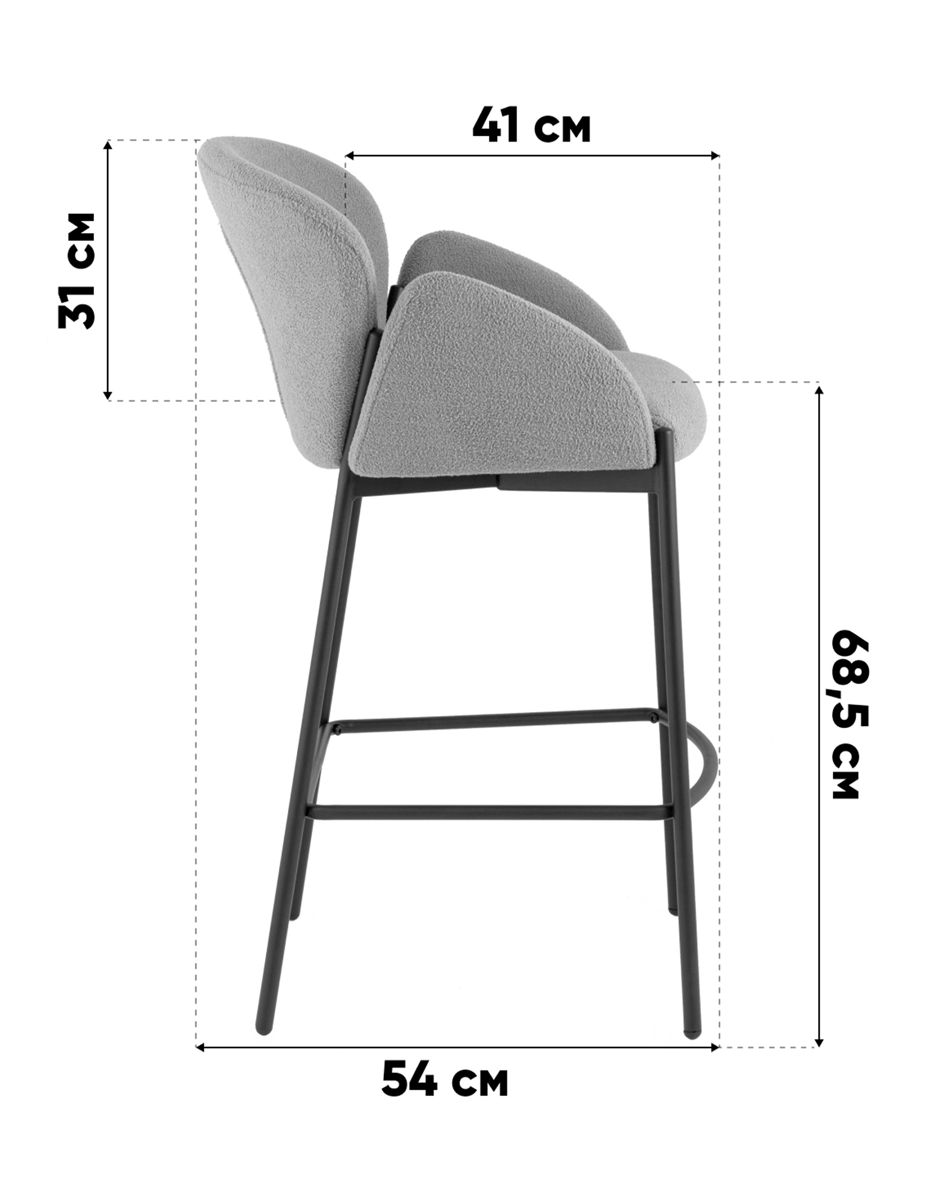 Стул полубарный Melia серый — изображение 10