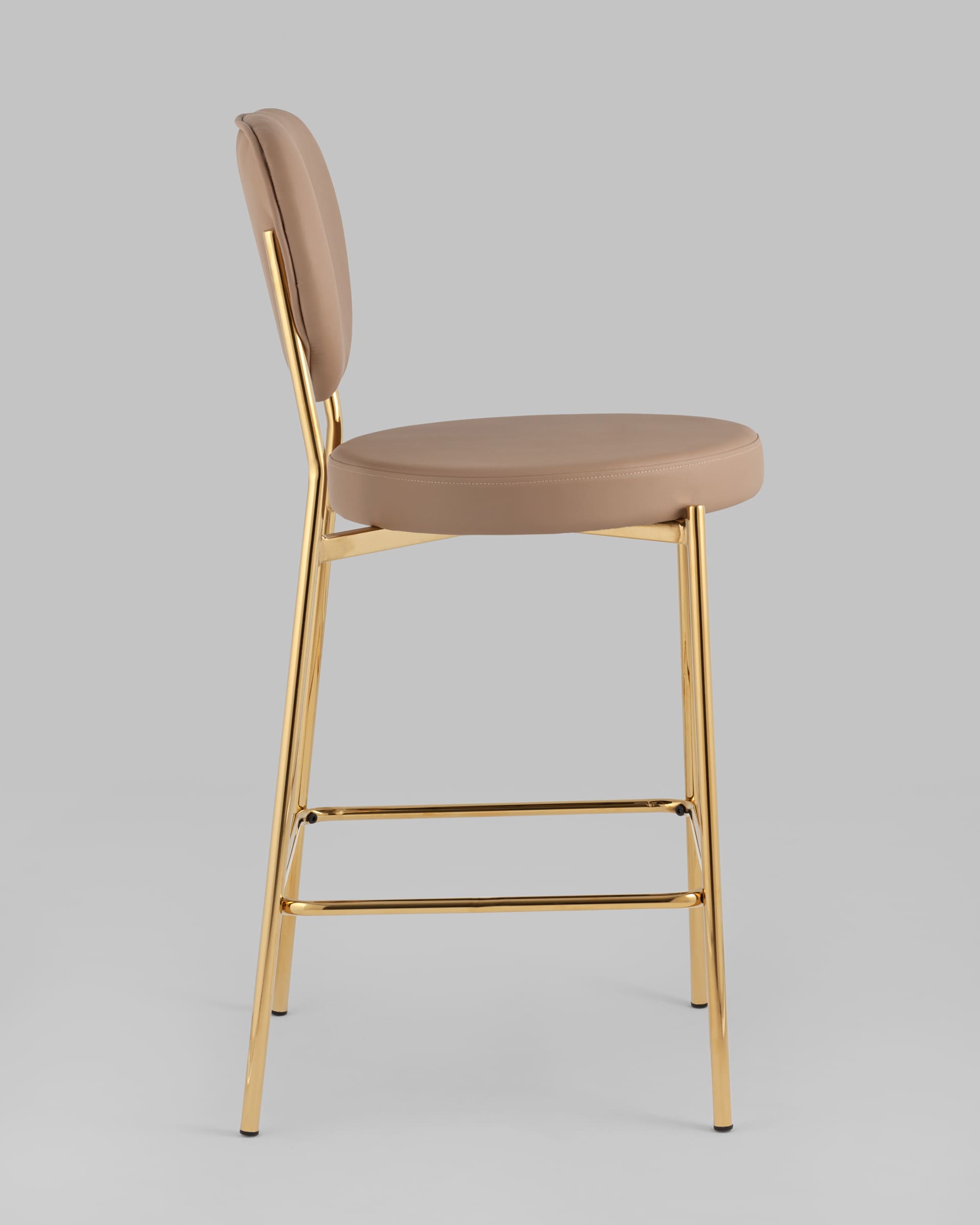 Стул полубарный Барбара NEW экокожа бежевая золотые ножки 2 шт. — изображение 4