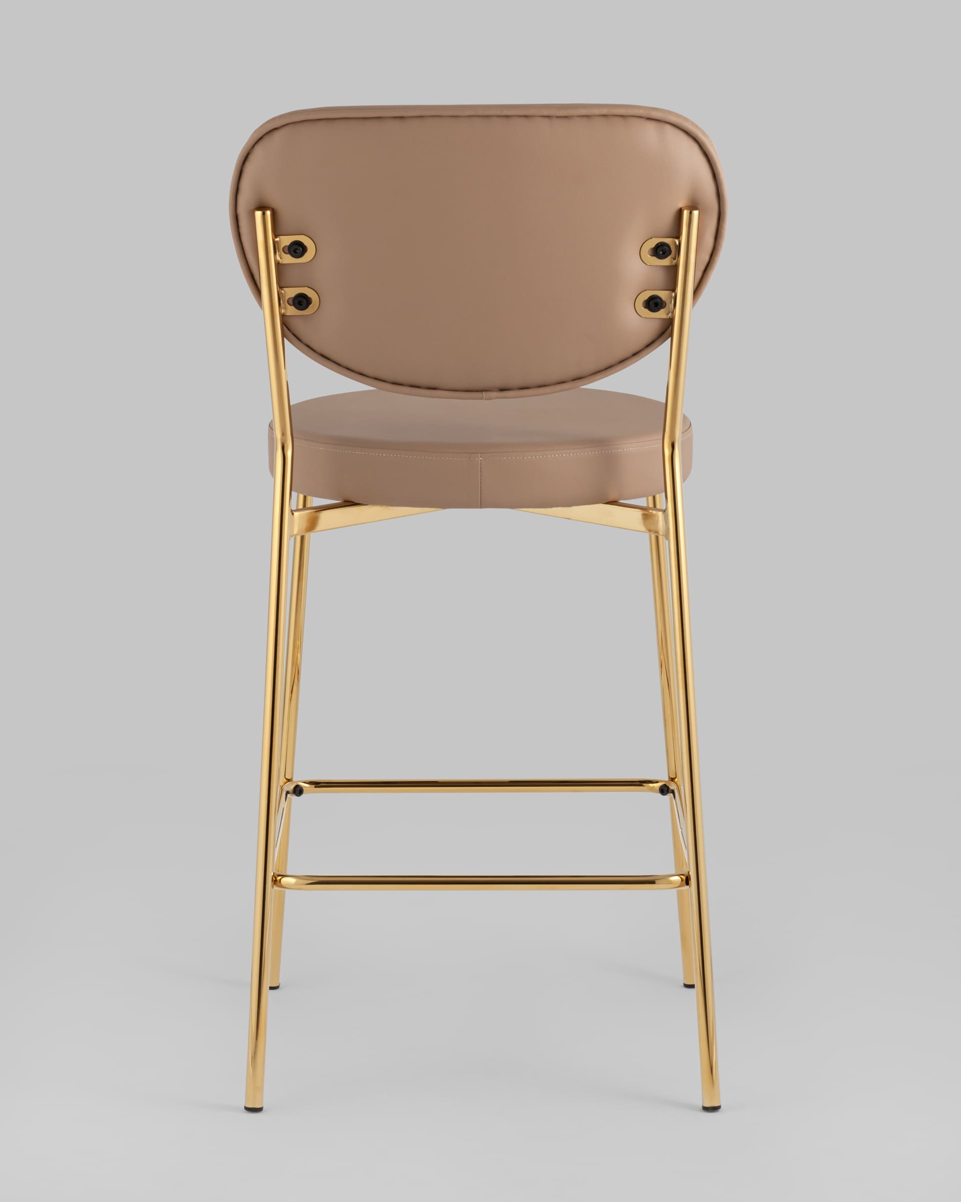 Стул полубарный Барбара NEW экокожа бежевая золотые ножки 2 шт. — изображение 5