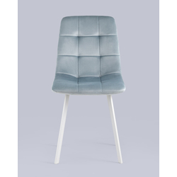 Стул Chilly велюр серо-голубой белые ножки — изображение 5