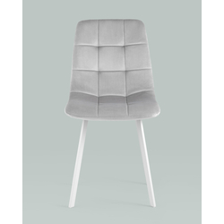 Стул Chilly велюр серебристый белые ножки — изображение 5