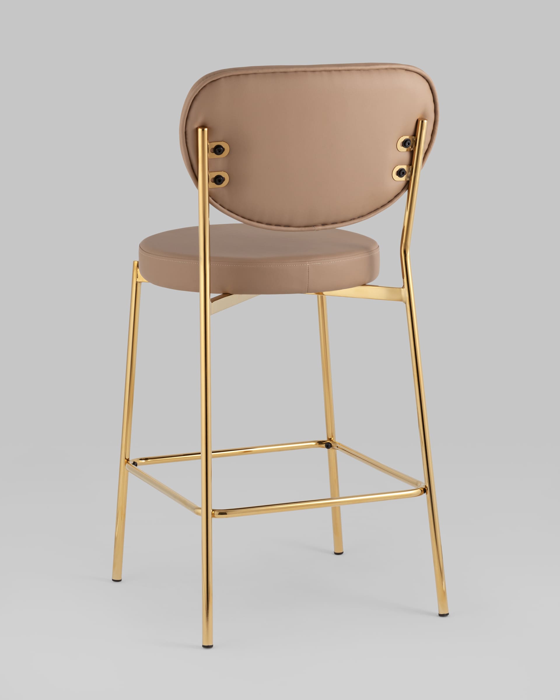 Стул полубарный Барбара NEW экокожа бежевая золотые ножки 2 шт. — изображение 6