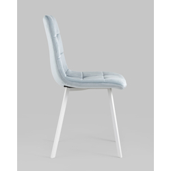 Стул Chilly велюр серо-голубой белые ножки — изображение 6