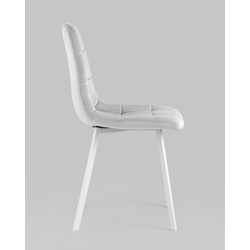 Стул Chilly велюр серебристый белые ножки — изображение 6