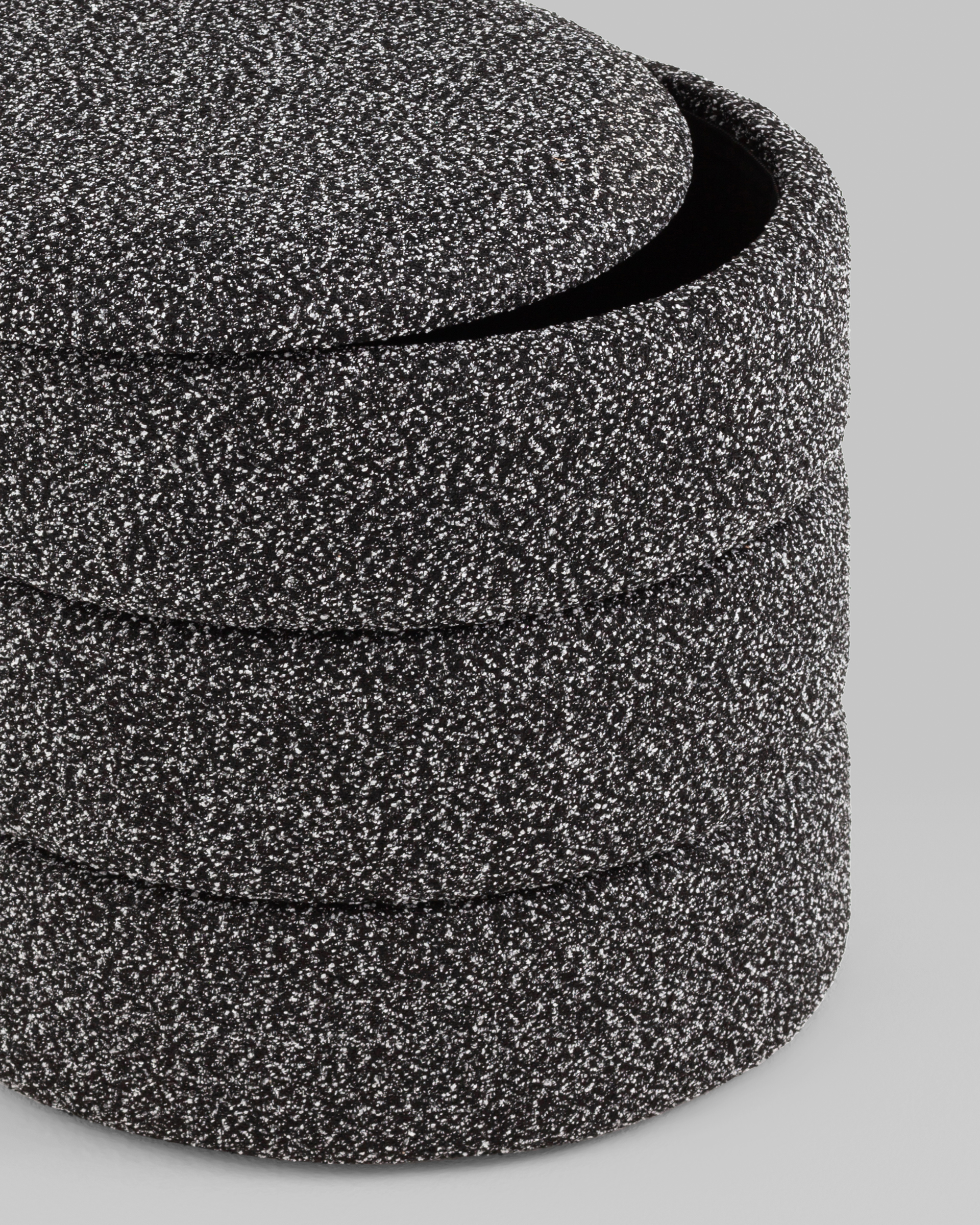 Пуф с ящиком Hive S букле черный меланж — изображение 5