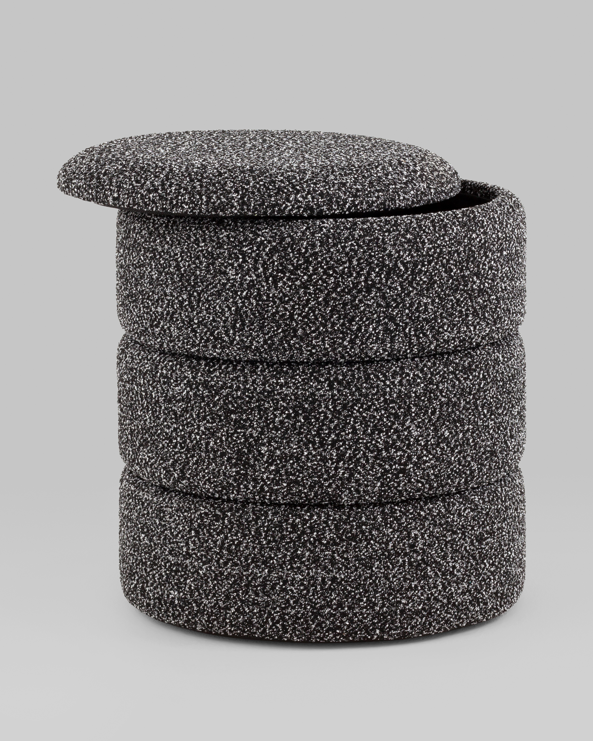 Пуф с ящиком Hive S букле черный меланж — изображение 7