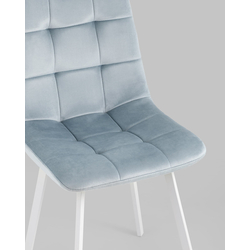 Стул Chilly велюр серо-голубой белые ножки — изображение 10