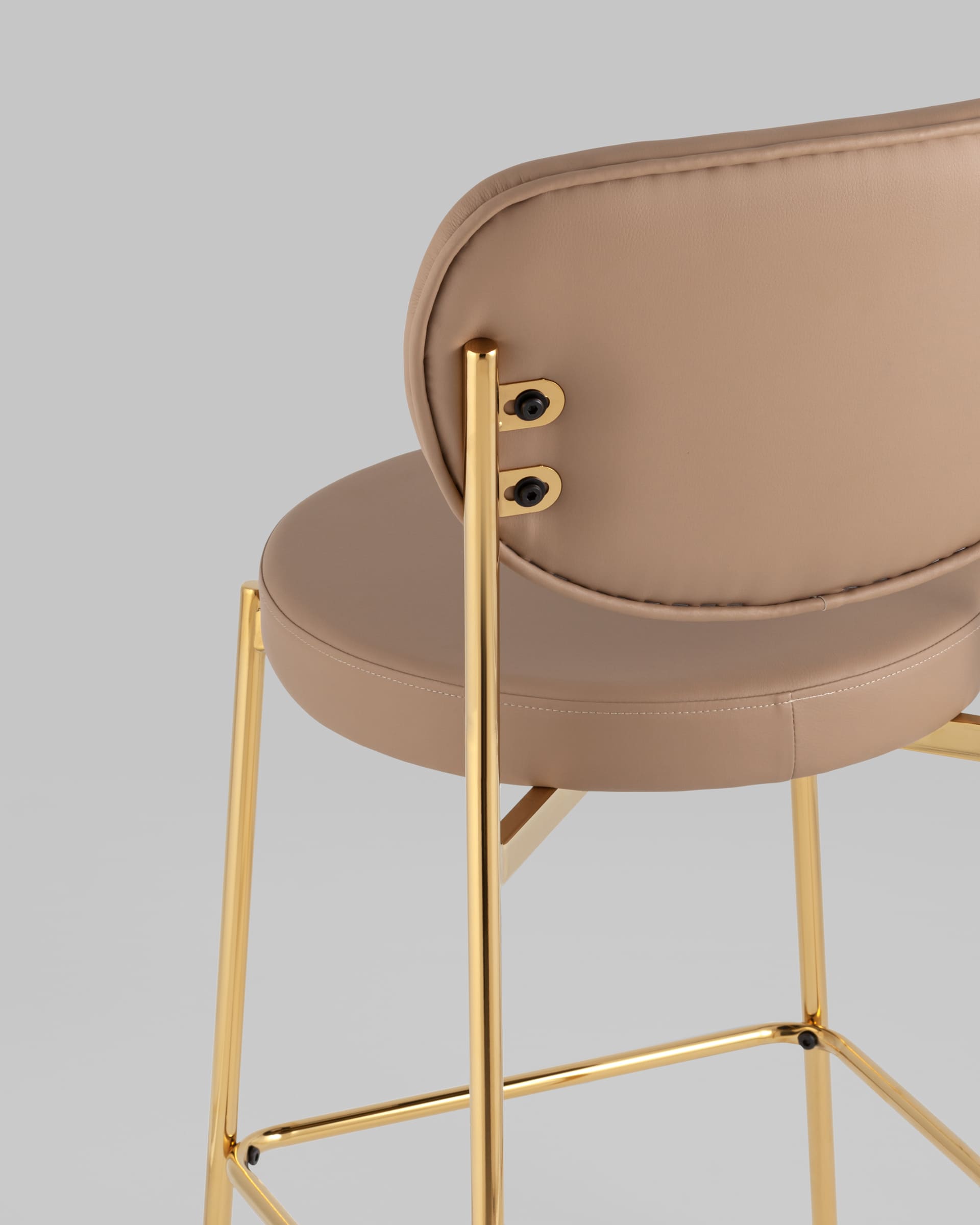 Стул полубарный Барбара NEW экокожа бежевая золотые ножки 2 шт. — изображение 7