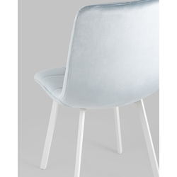 Стул Chilly велюр серо-голубой белые ножки — изображение 9