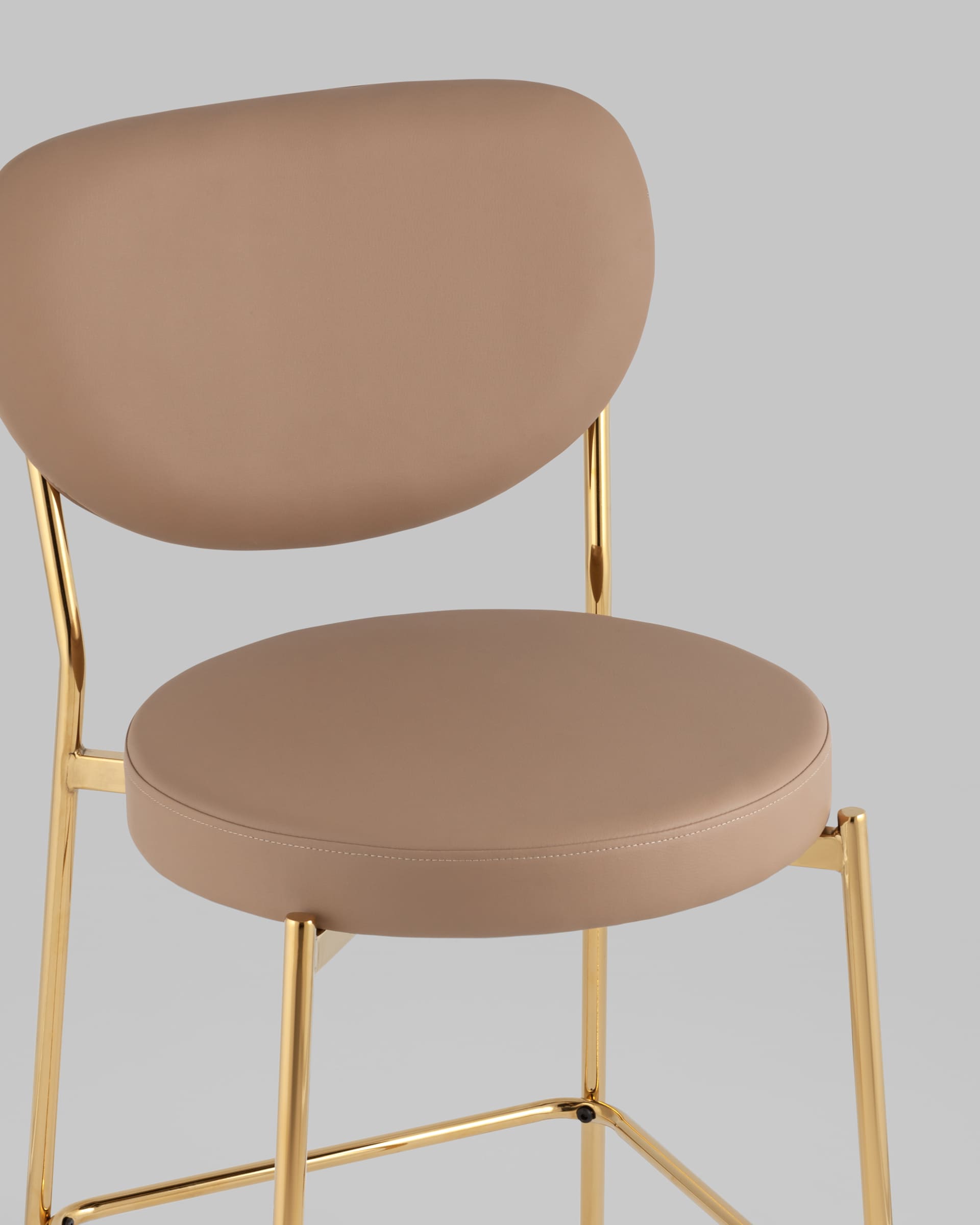 Стул полубарный Барбара NEW экокожа бежевая золотые ножки 2 шт. — изображение 8