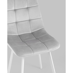 Стул Chilly велюр серебристый белые ножки — изображение 10