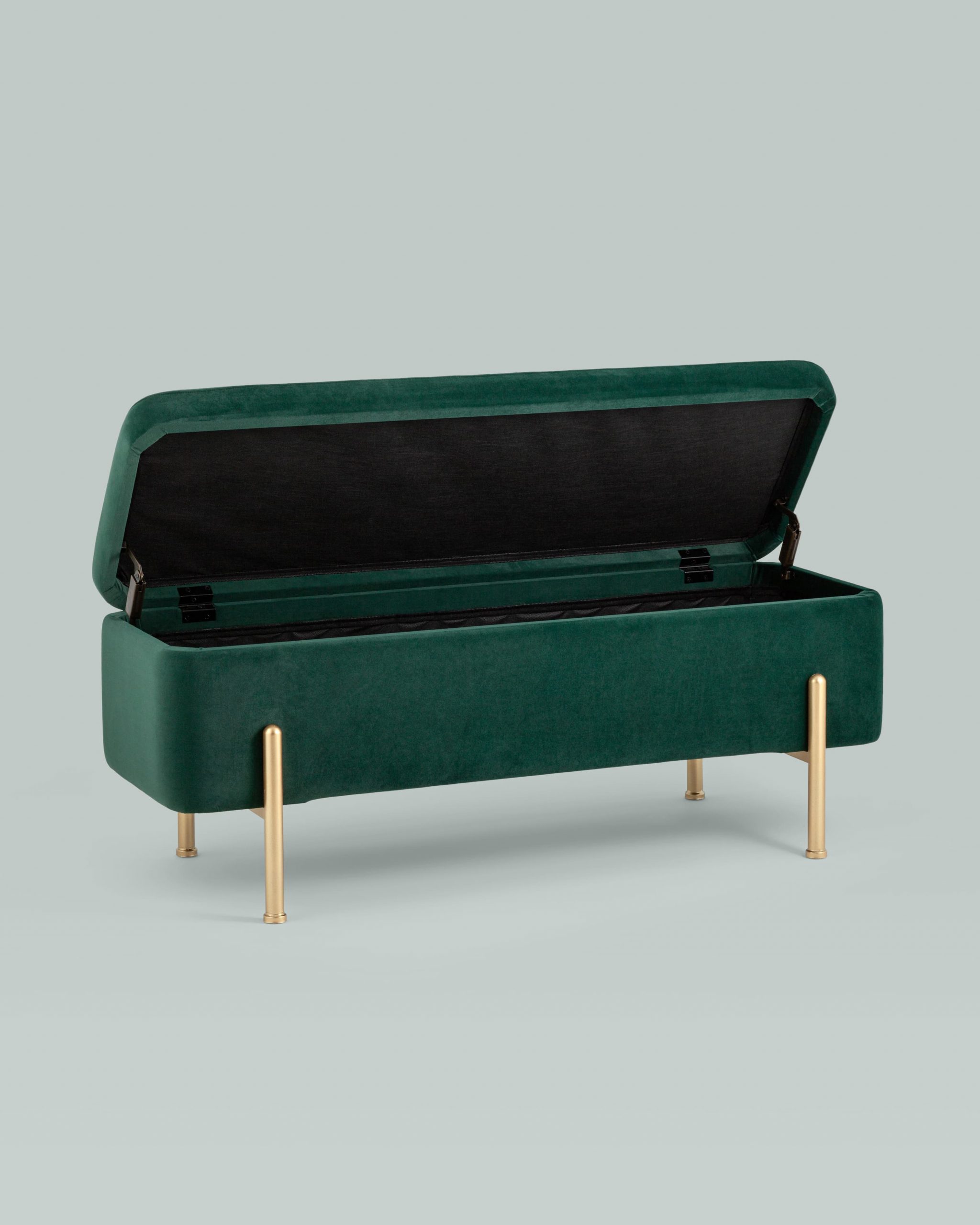 Банкетка Болейн с ящиком велюр зеленый — изображение 6