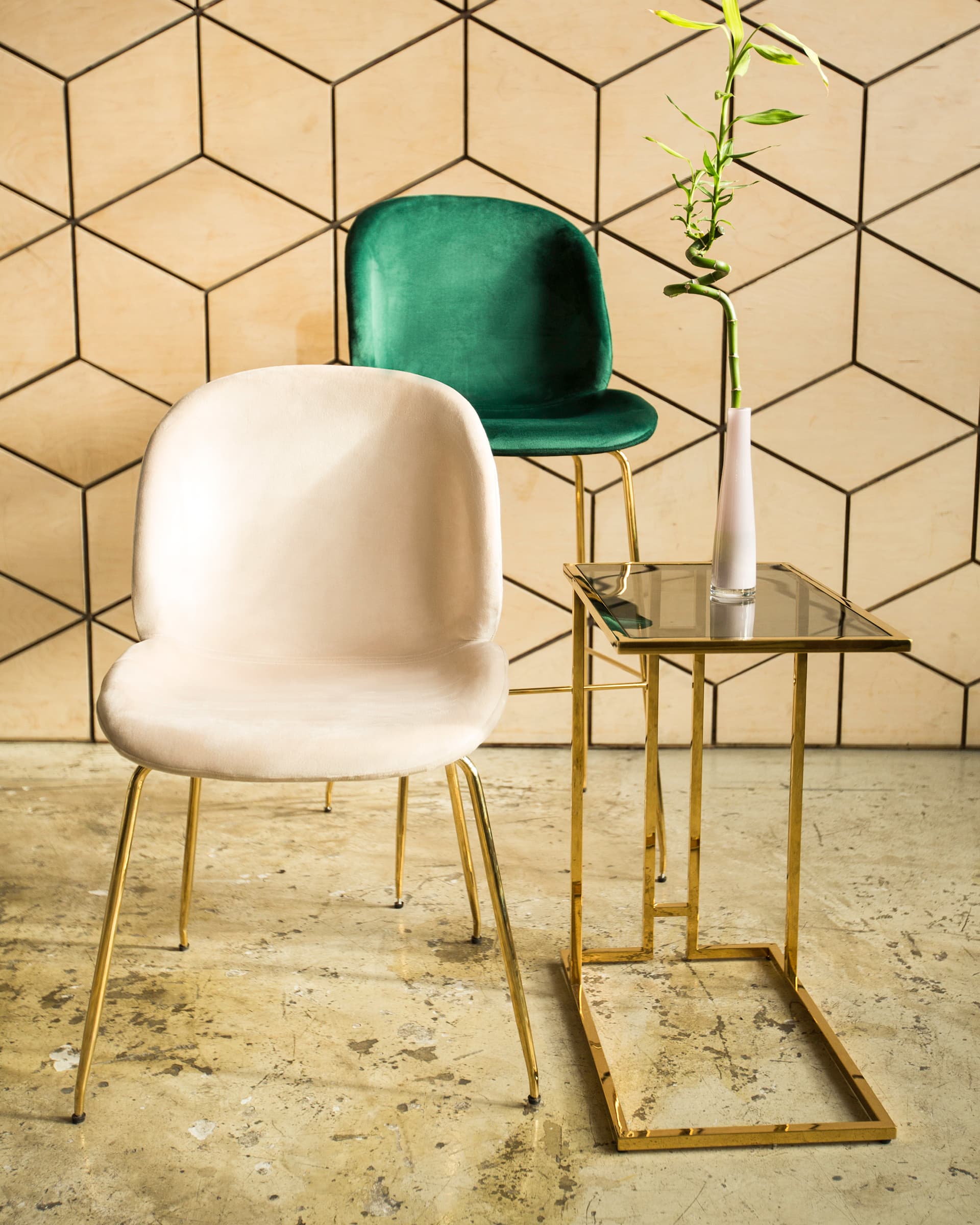 Журнальный столик 50*32 БОСТОН стекло smoke сталь золото — изображение 3