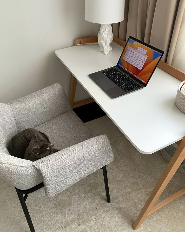 Стол письменный Pyramid 118*53 белый/светлое дерево — изображение 4