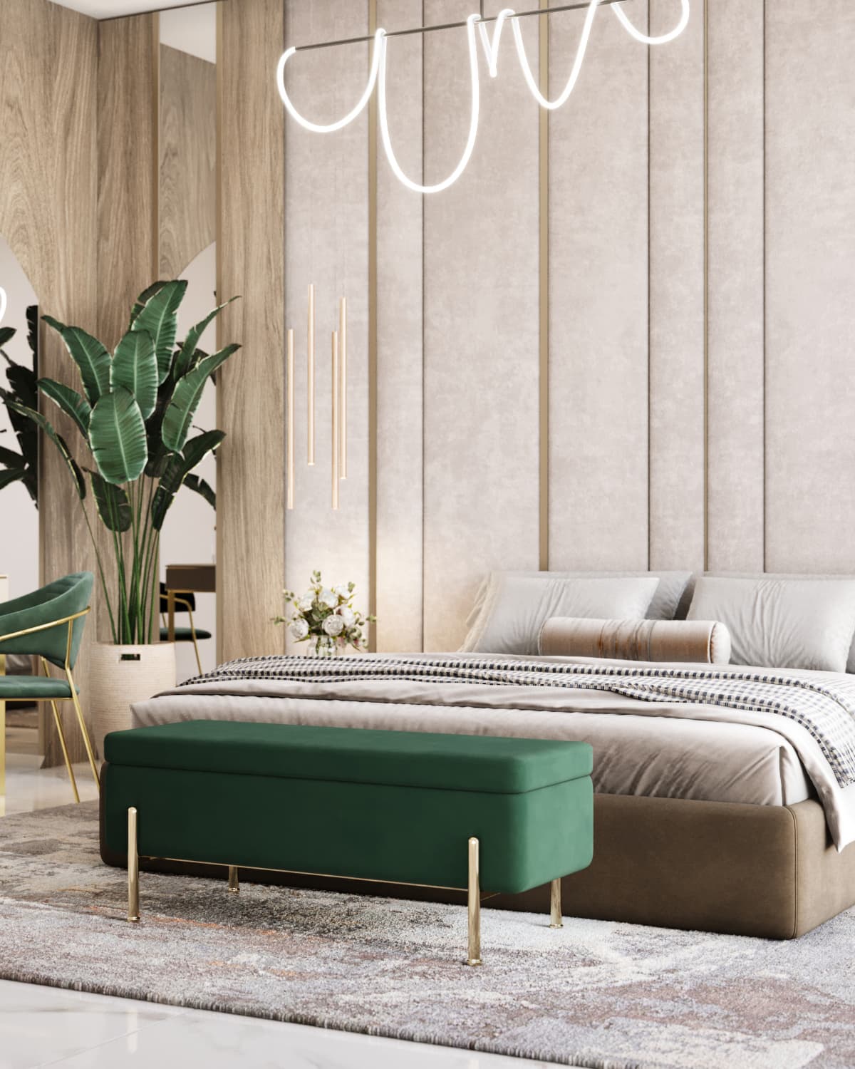 Банкетка Болейн с ящиком велюр зеленый — изображение 3