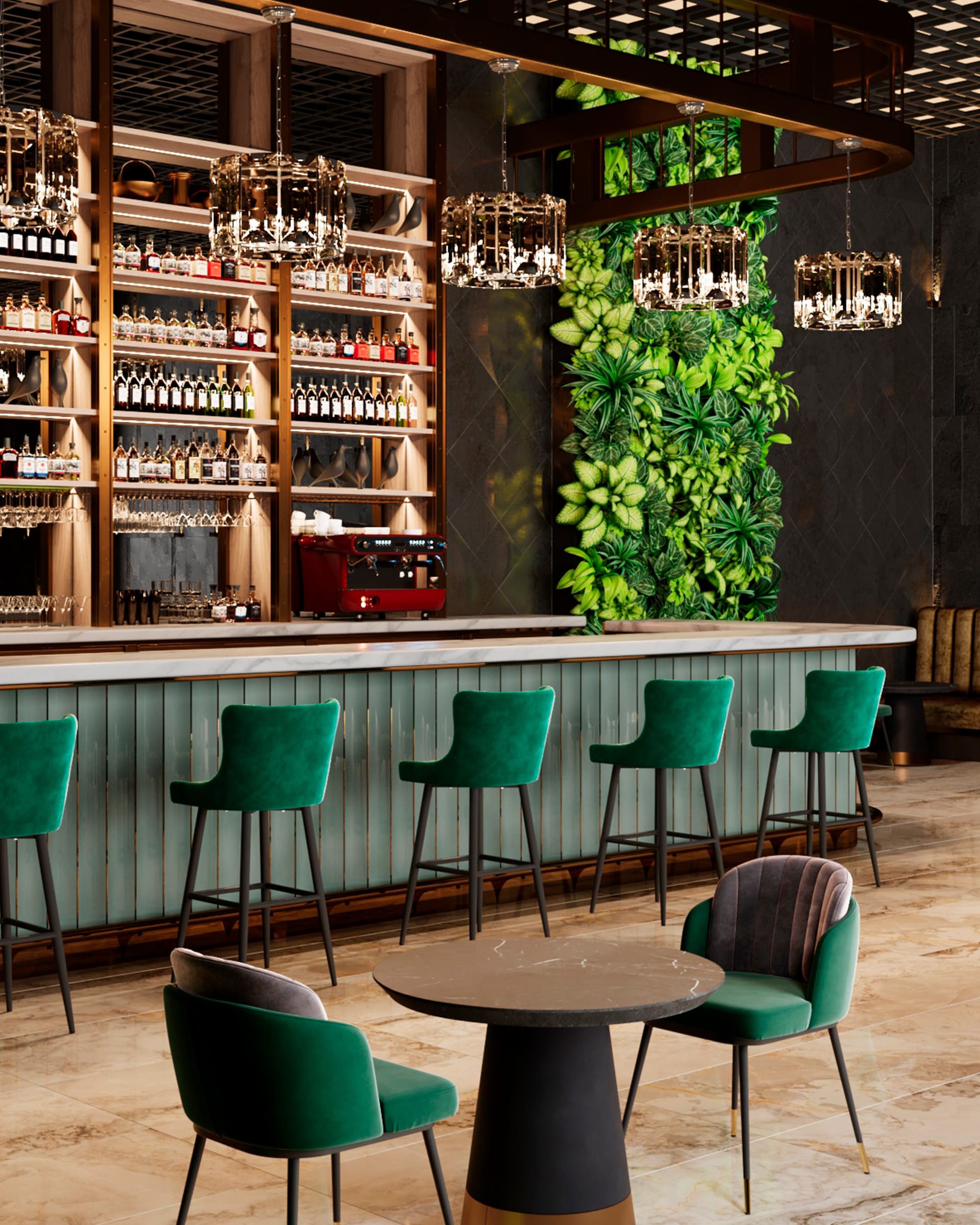 Стул барный Ститч велюр изумрудный — изображение 4