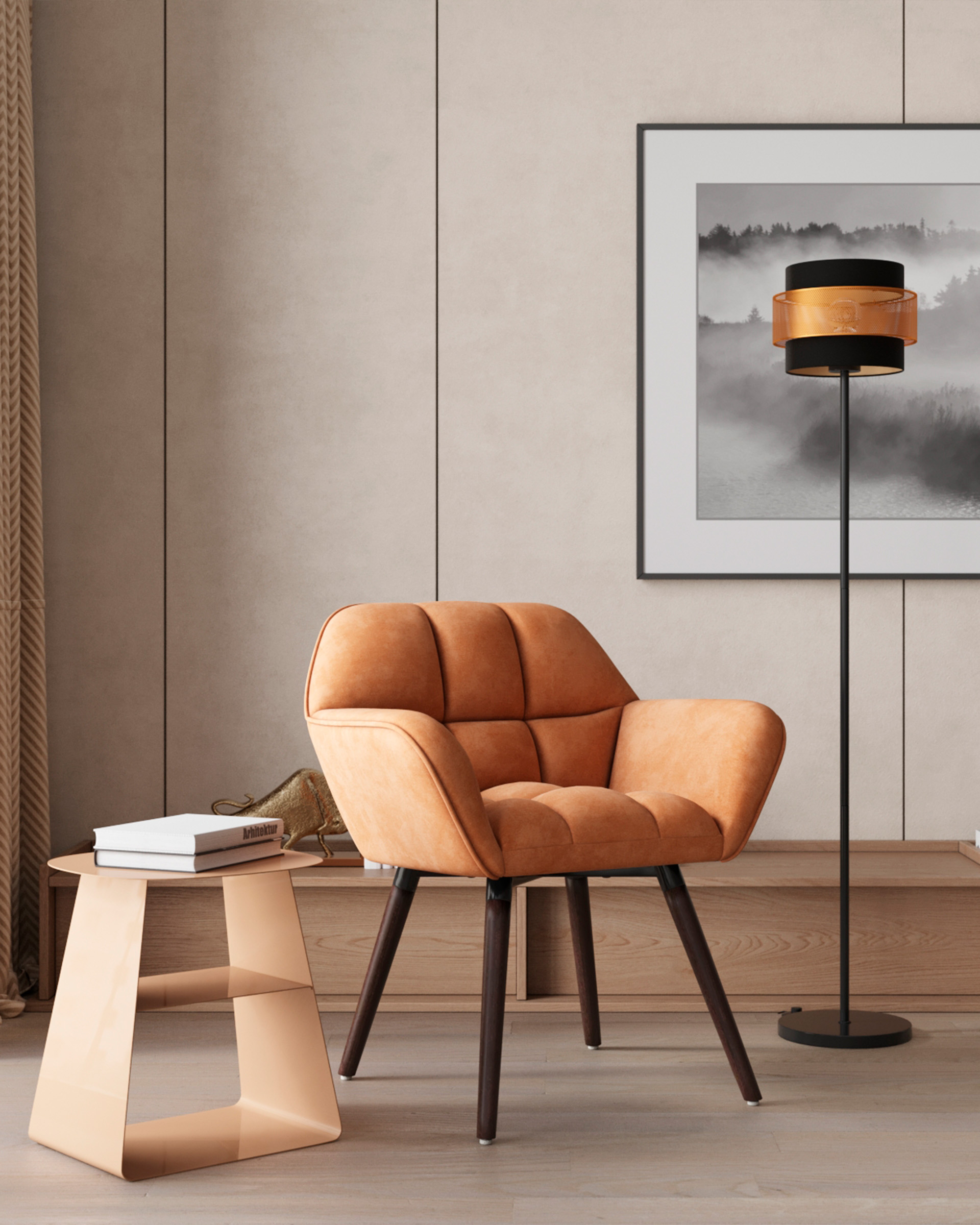 Журнальный столик Leyre металл бежевый — изображение 4