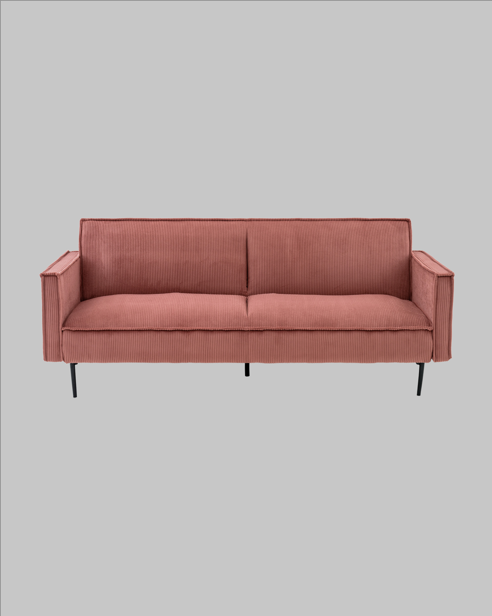 Диван прямой Кассель велюр рельефный коралловый — изображение 3
