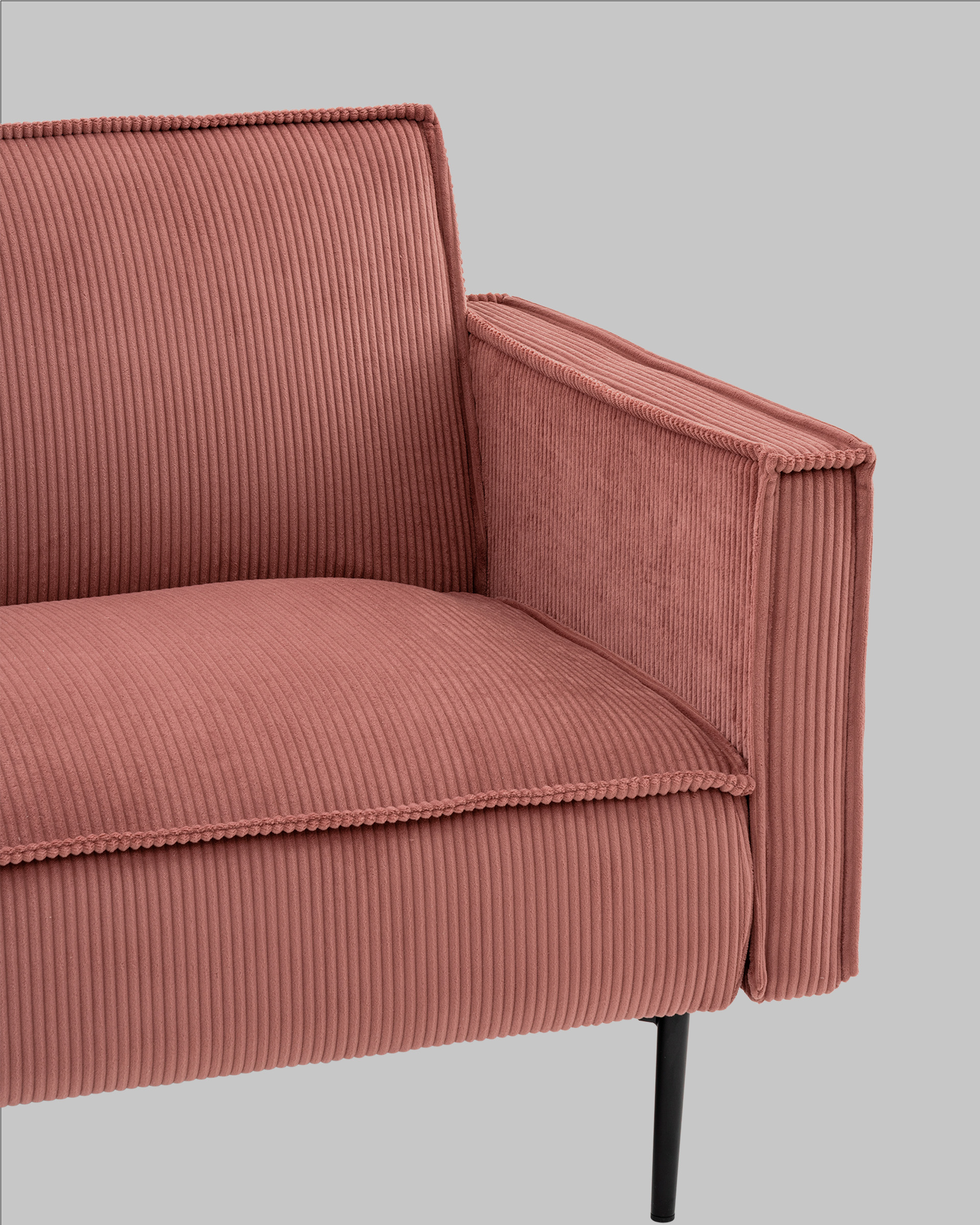 Диван прямой Кассель велюр рельефный коралловый — изображение 9