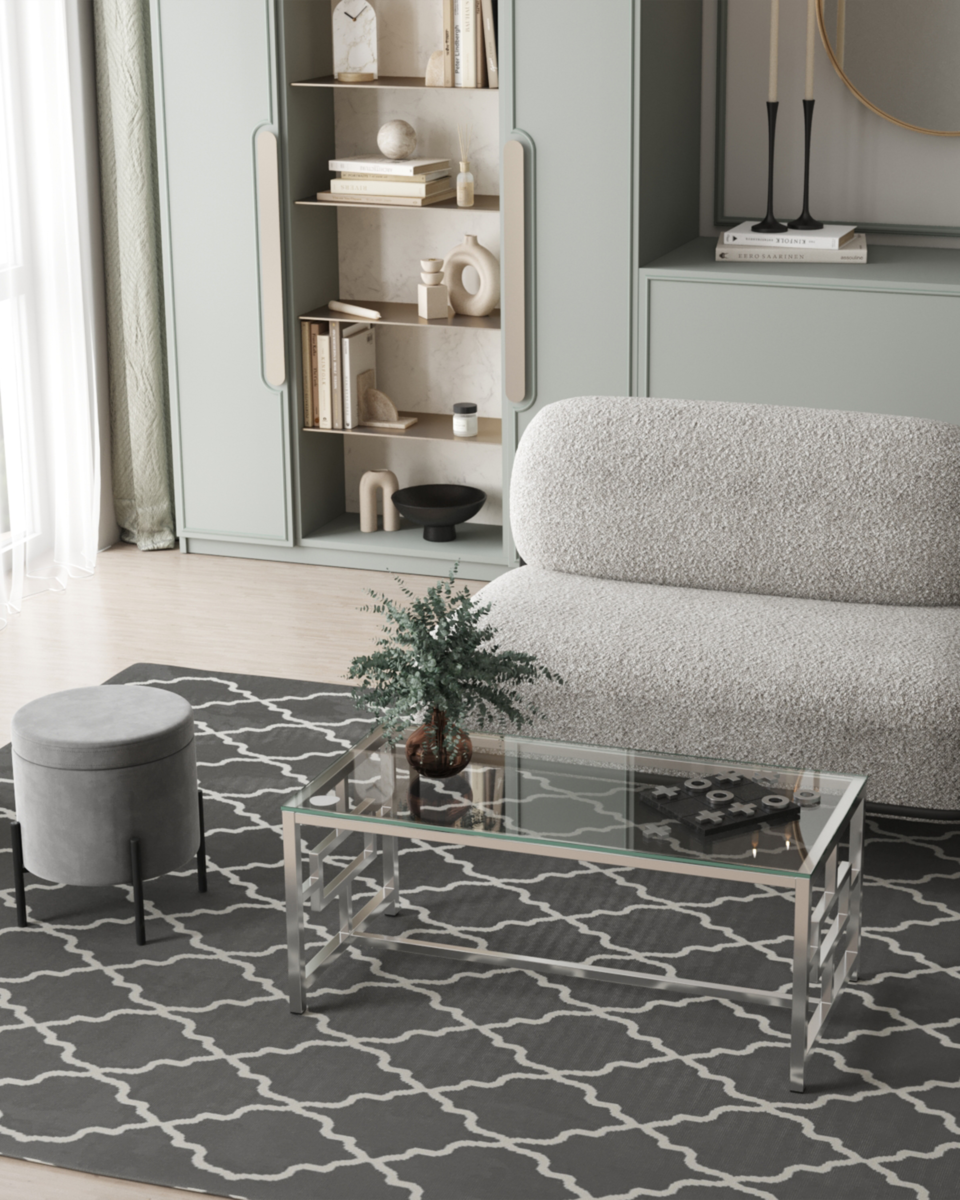 Журнальный стол 120*60 БРУКЛИН серебро — изображение 3