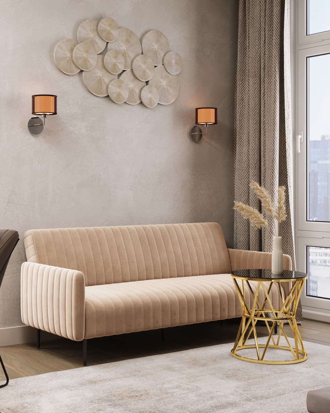 Журнальный стол 50*50 ВИВА золото стекло черное — изображение 4