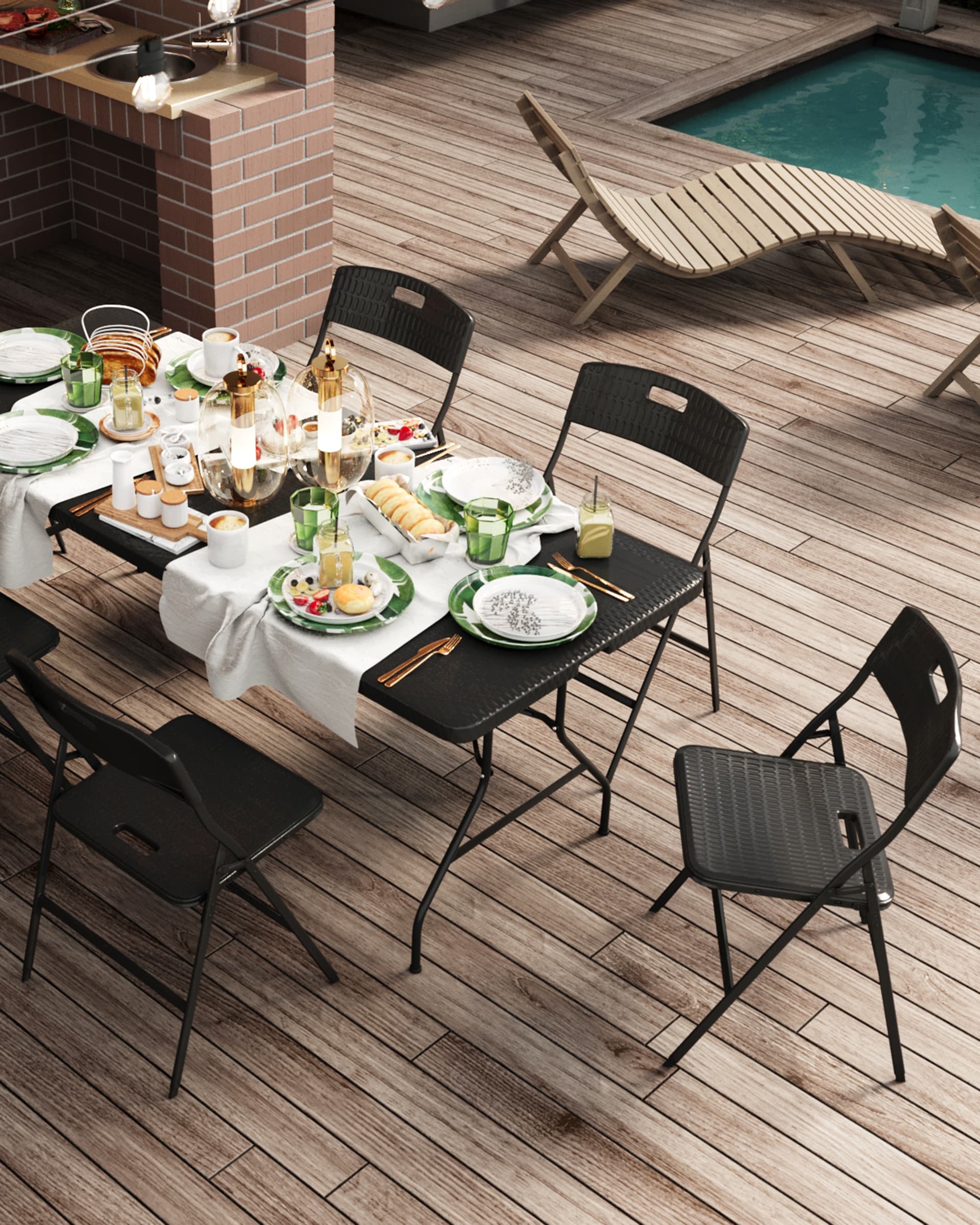 Стул складной банкетный SUPER LITE N черный — изображение 3