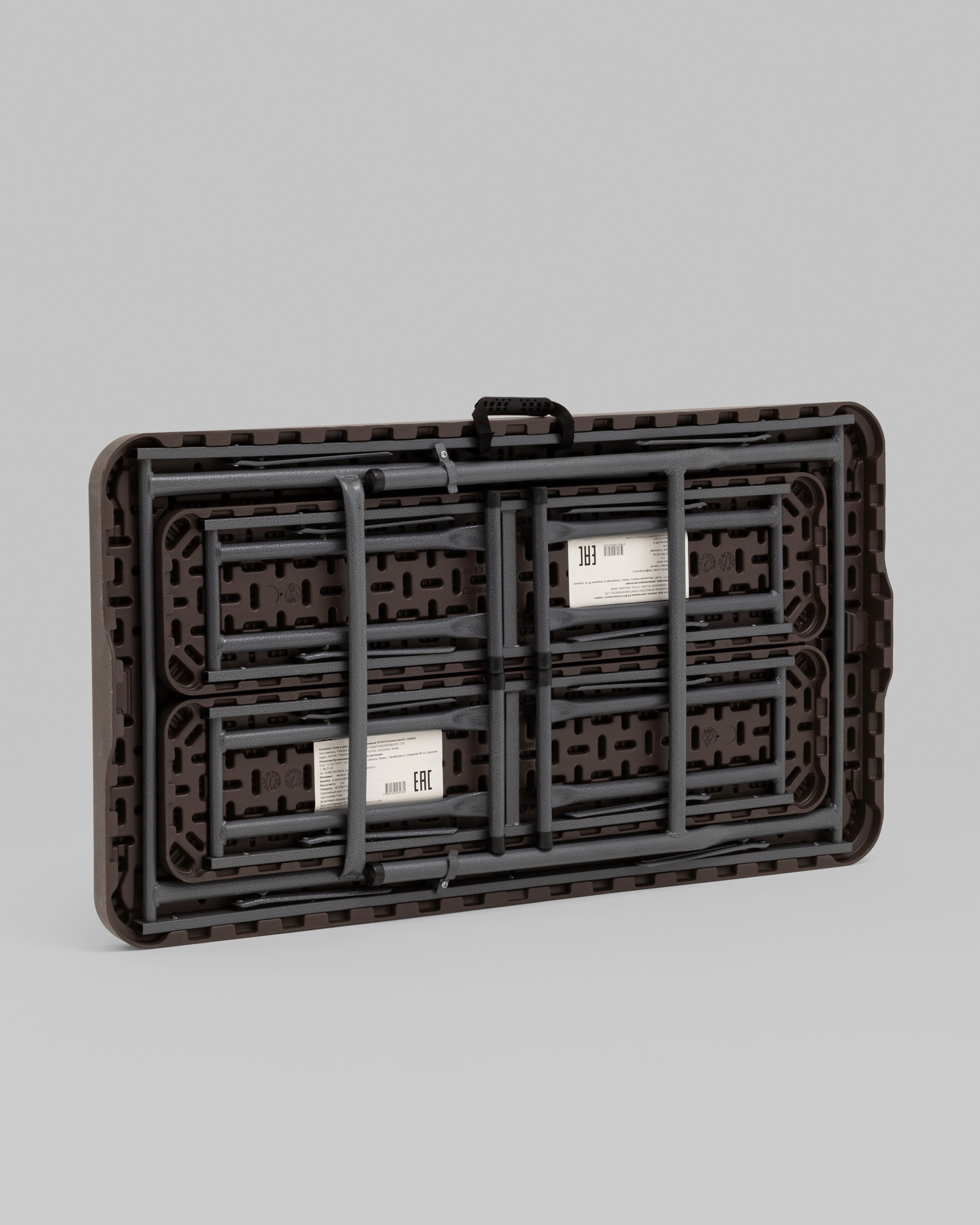 Комплект стола и двух скамеек Кейт коричневый — изображение 5