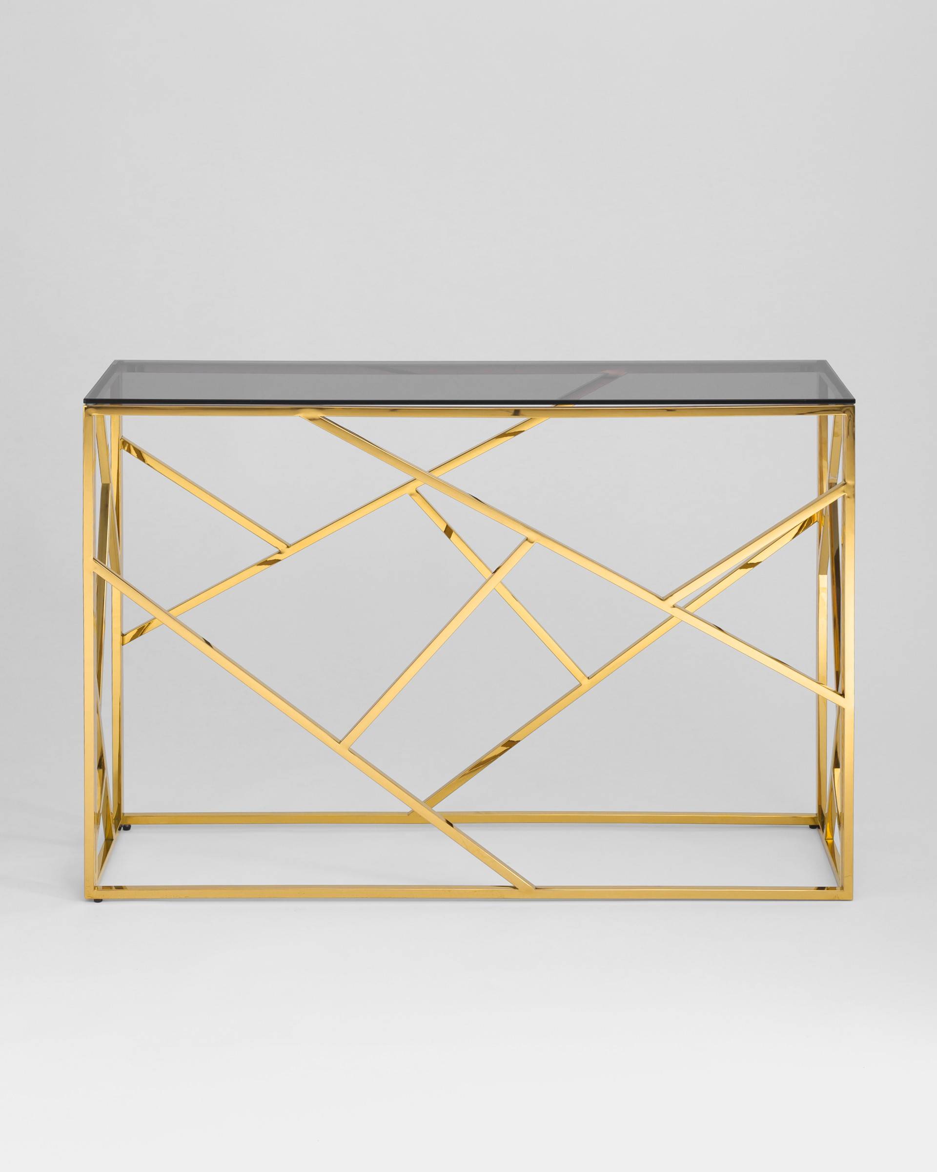 Консоль АРТ ДЕКО 115*30 золото стекло smoke — изображение 5