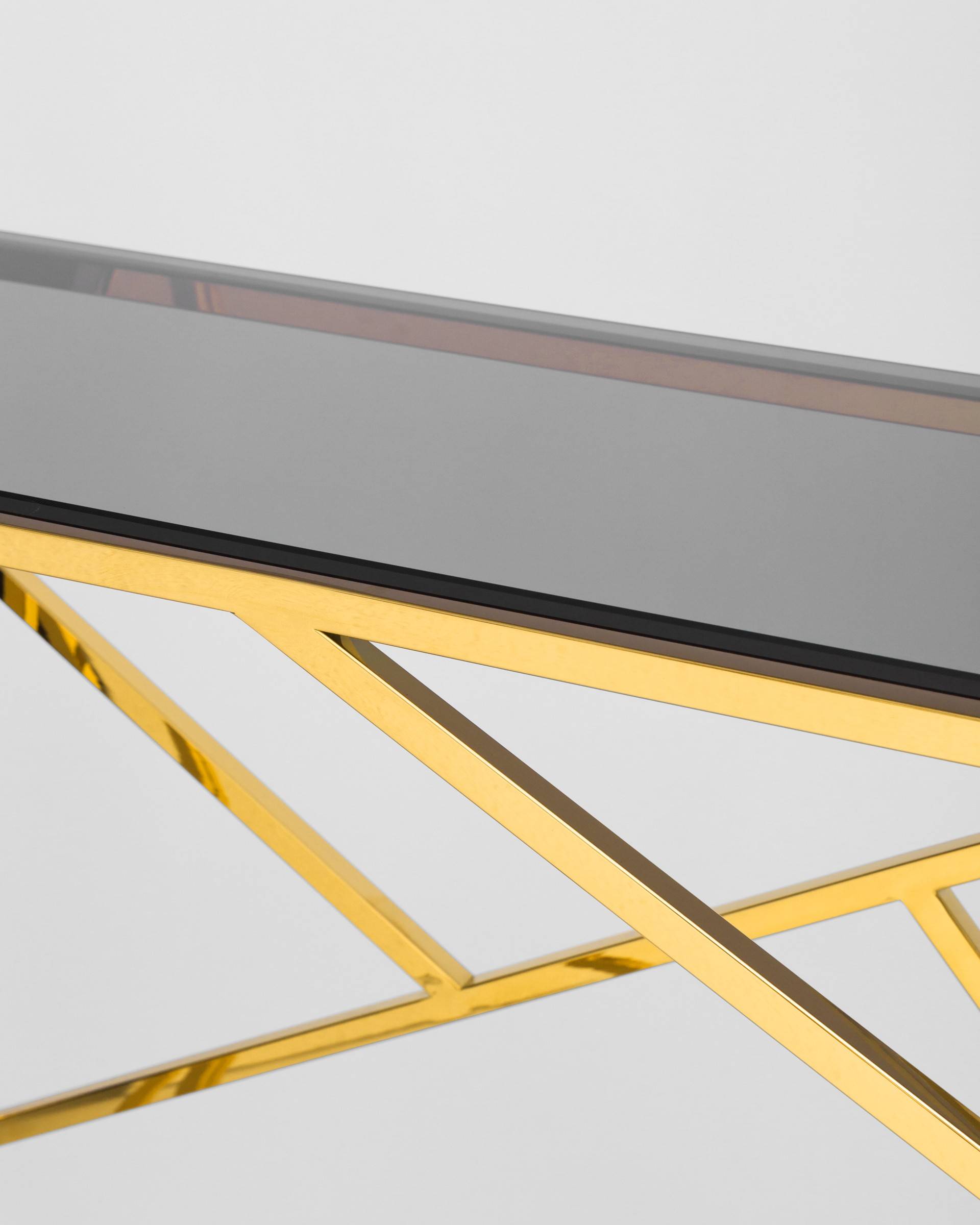 Консоль АРТ ДЕКО 115*30 золото стекло smoke — изображение 7